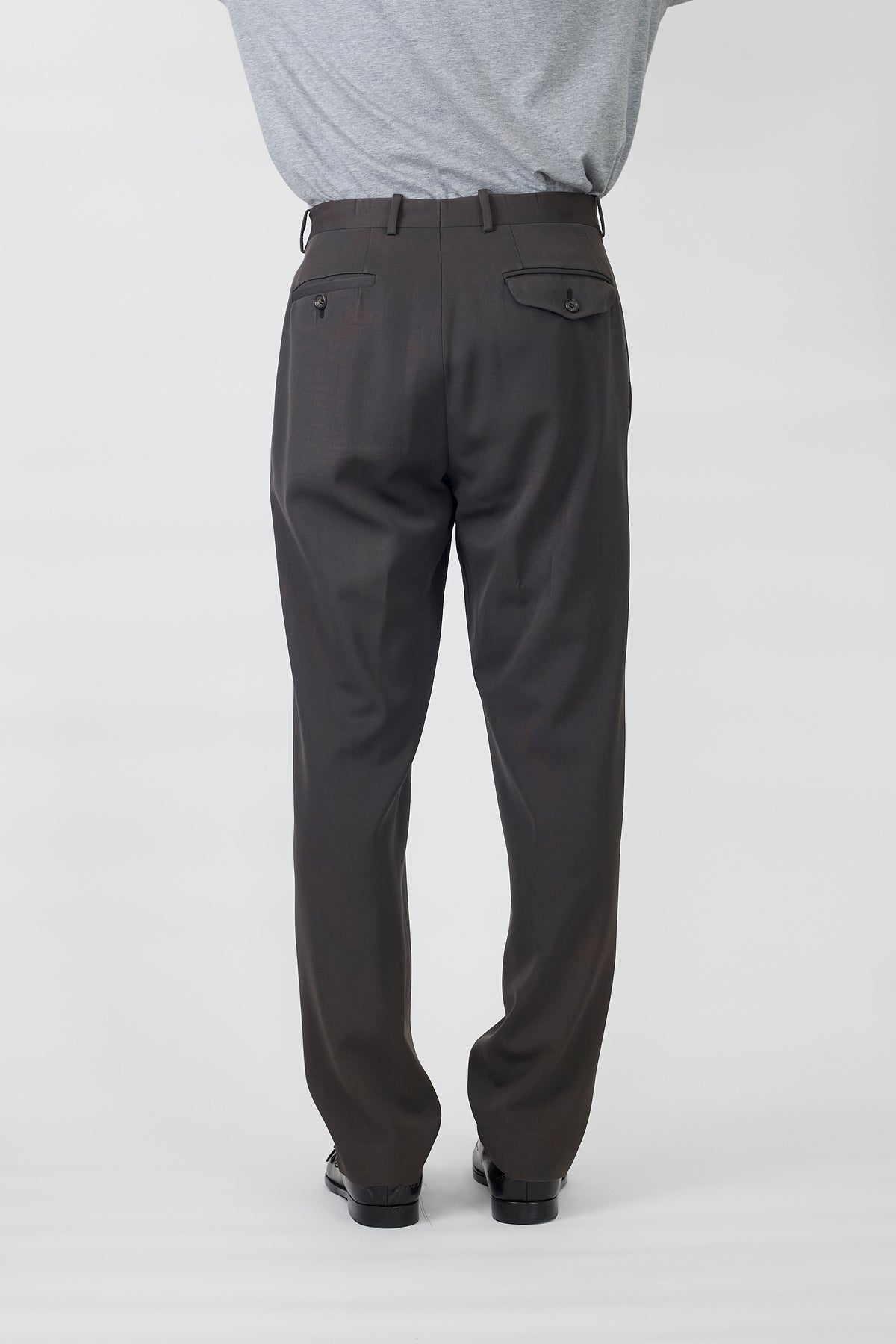 JIL SANDER BROWN KHAKI WOOL PANTS MADE IN ITALY