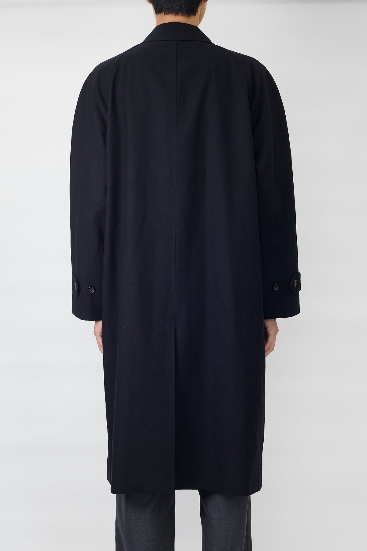 COMME DES GARCONS HOMME DEUX BLACK WOOL LONG COAT