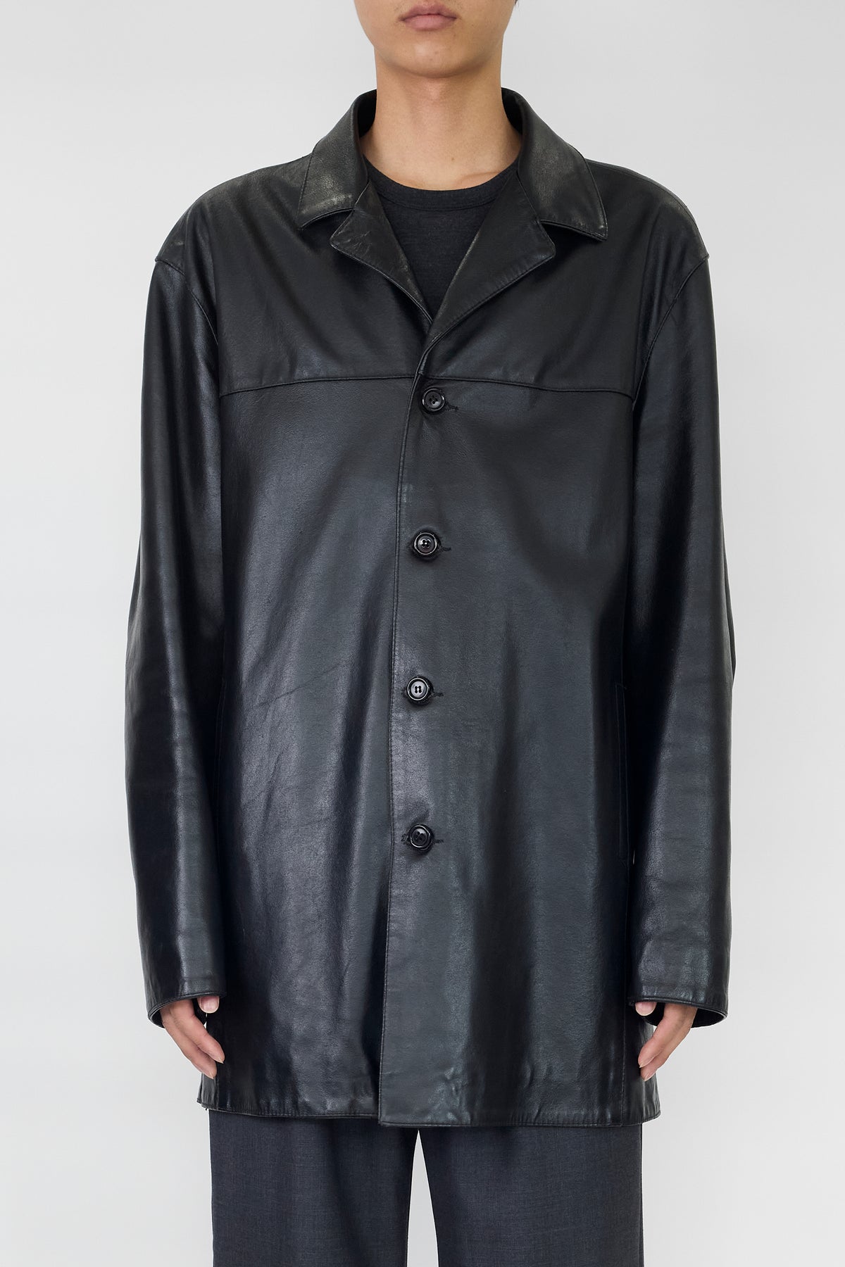 VINTAGE BLACK LEATHER JACKET MADE IN ITALY