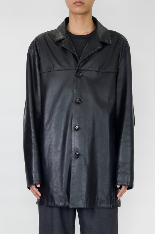 VINTAGE BLACK LEATHER JACKET MADE IN ITALY