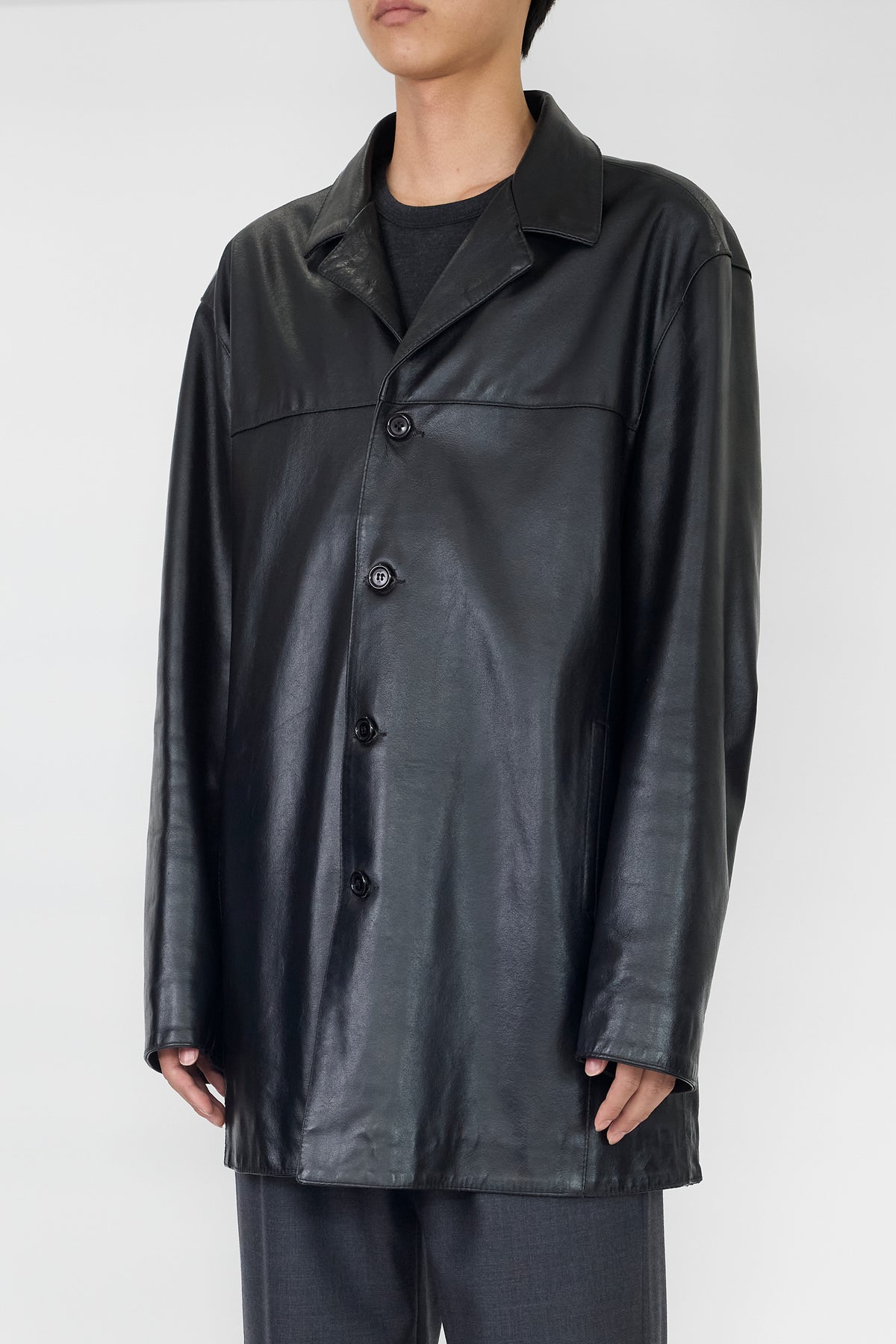 VINTAGE BLACK LEATHER JACKET MADE IN ITALY