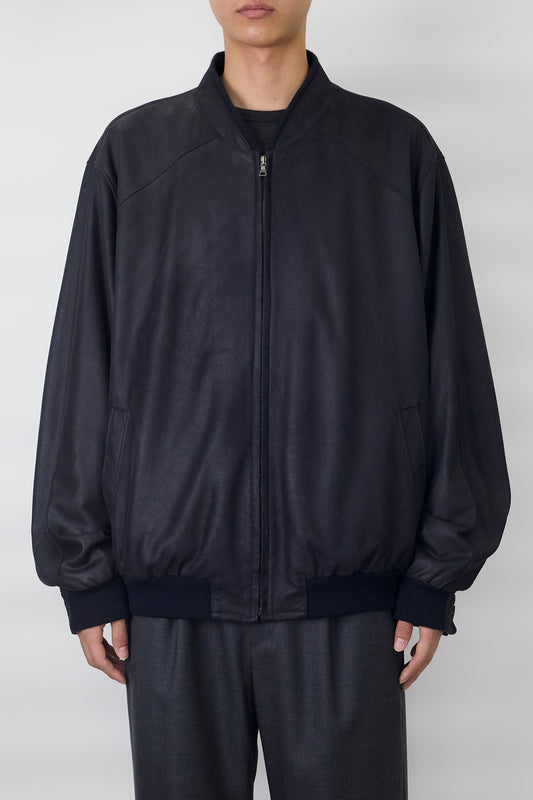 CHRIST BLACK LEATHER SHORT JACKET MADE IN ITALY