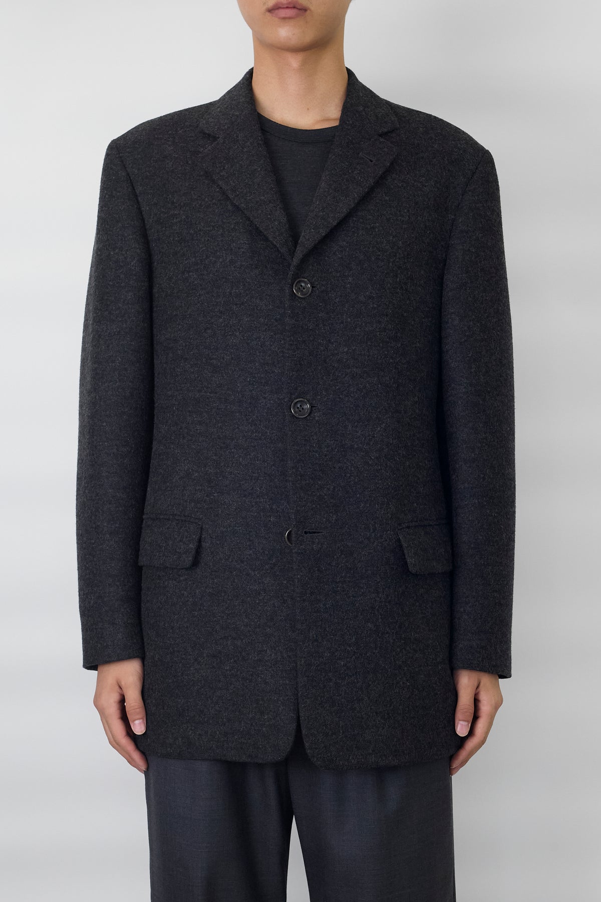 JOSEPH GRAY WOOL TAILORED JACKET MADE IN ITALY
