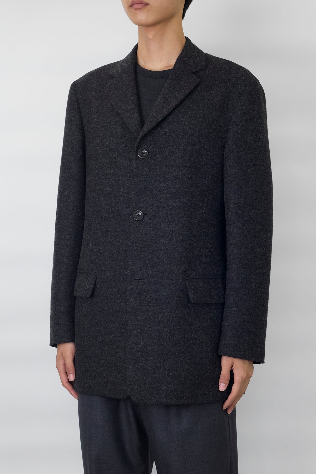 JOSEPH GRAY WOOL TAILORED JACKET MADE IN ITALY