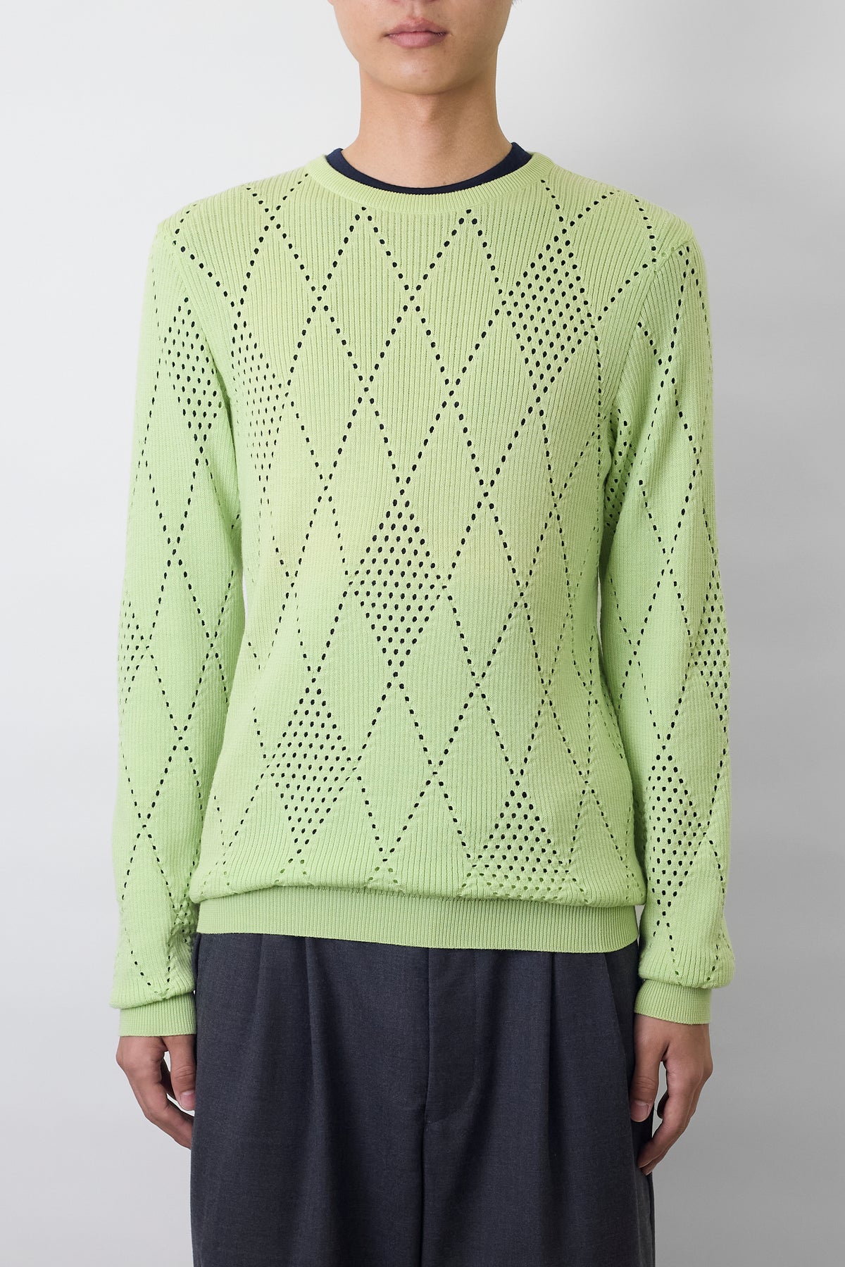 GIANNI VERSACE DESIGNED LIME WOOL KNIT MADE IN ITALY