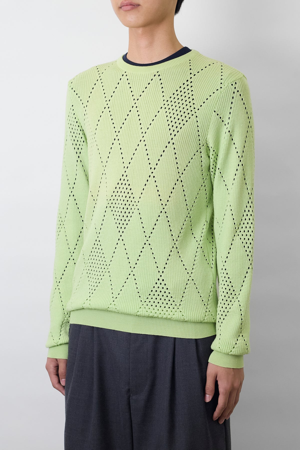 GIANNI VERSACE DESIGNED LIME WOOL KNIT MADE IN ITALY