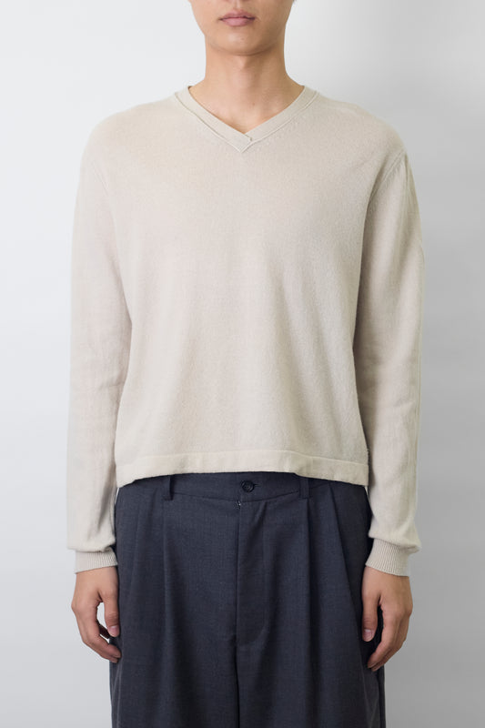 PRADA BEIGE CASHMERE SHORT KNIT MADE IN ITALY