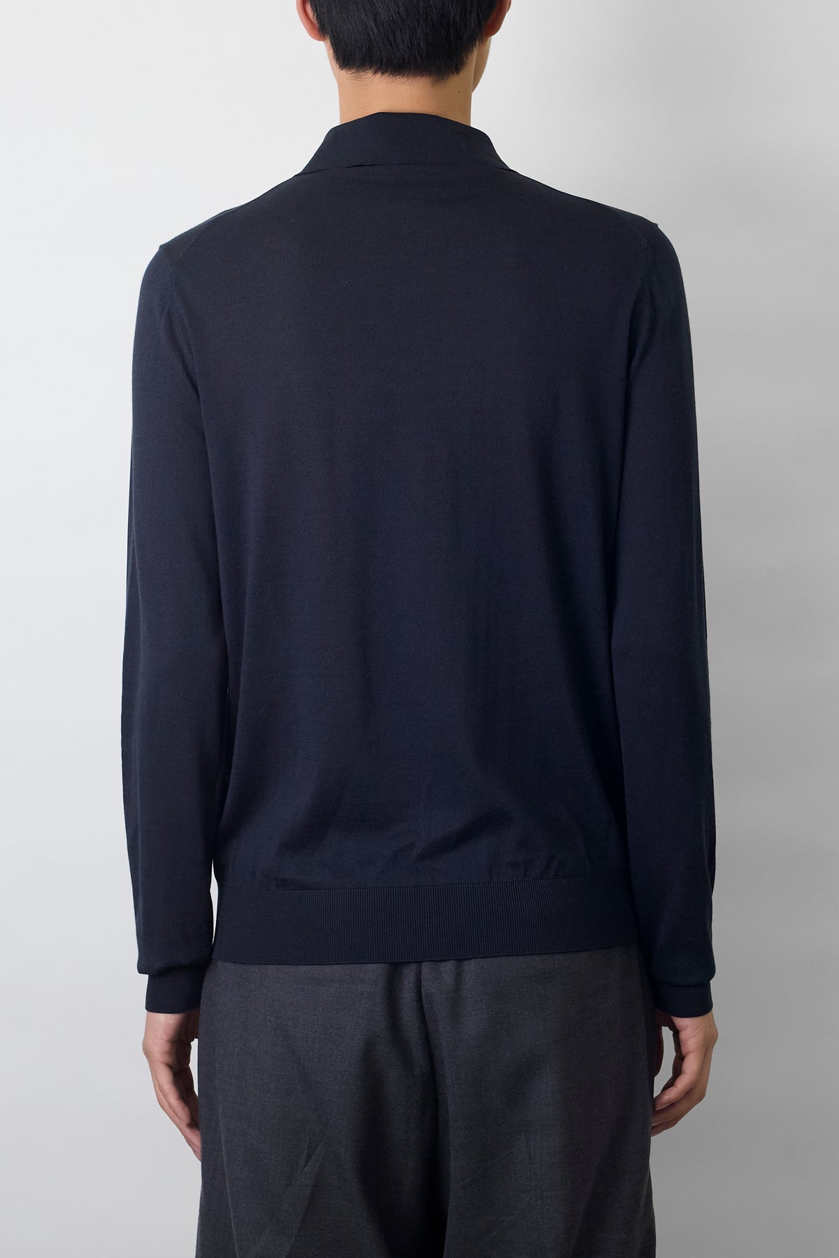 PRADA BLACK SILK KNIT POLO SHIRT MADE IN ROMANIA