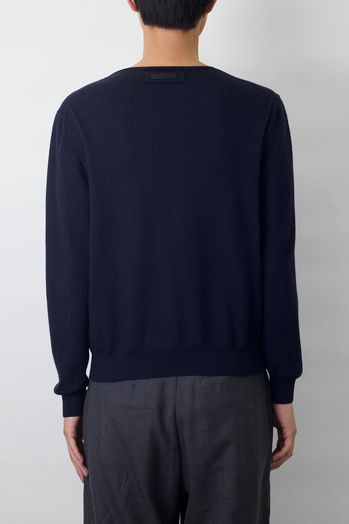 PRADA NAVY WOOL SHORT KNIT MADE IN ROMANIA