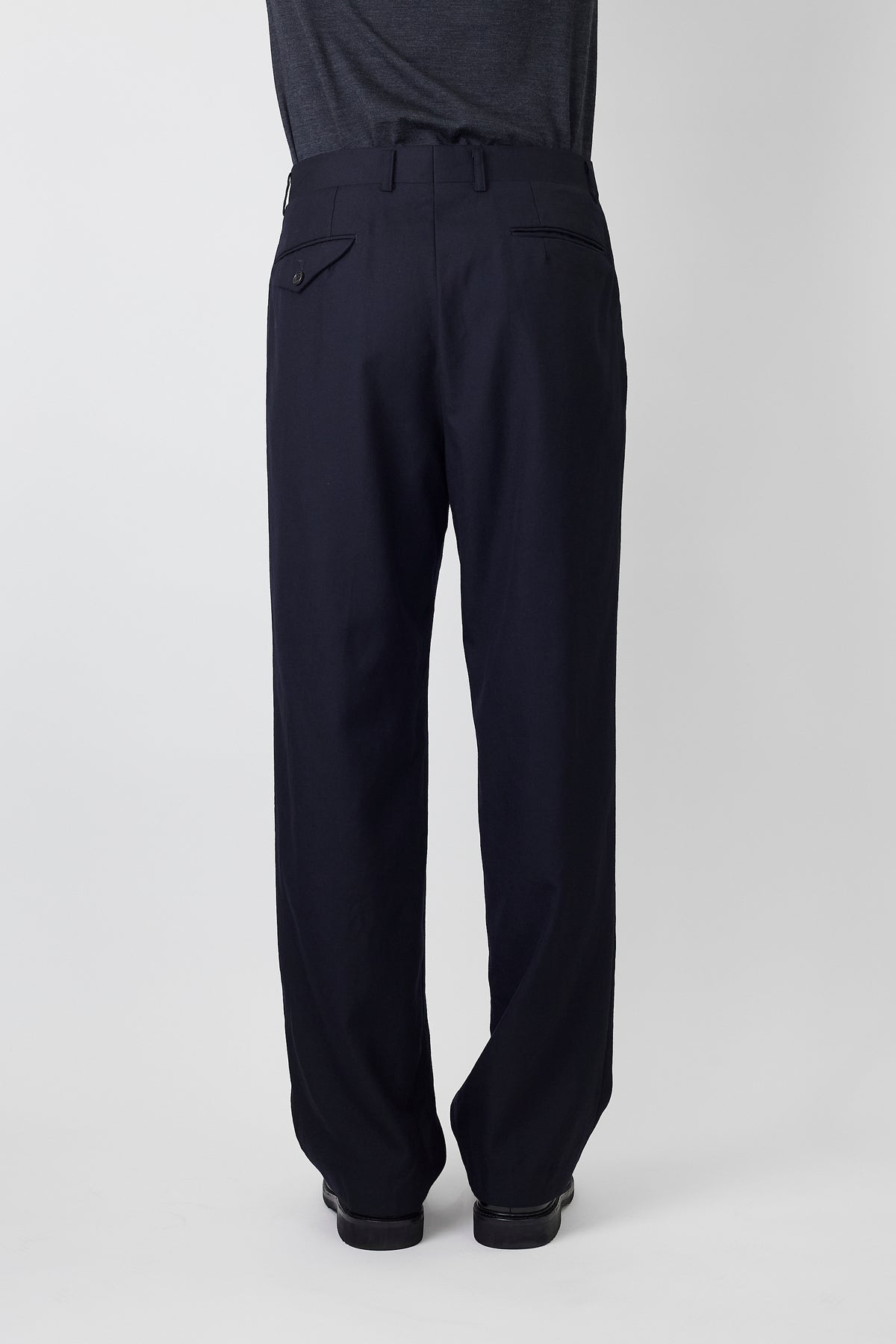 BURBERRY NAVY WOOL WIDE PANTS