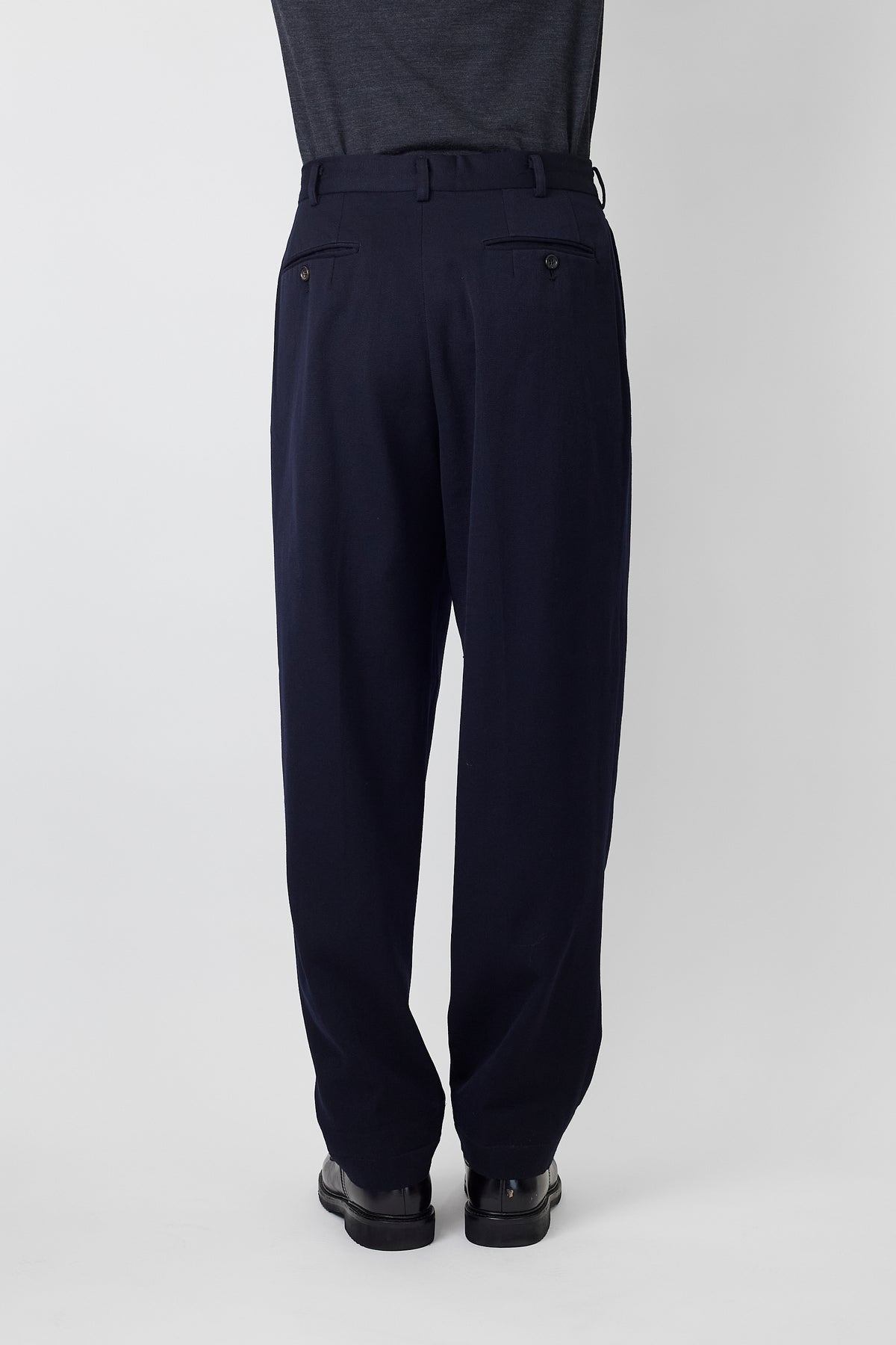 GIORGIO ARMANI NAVY WOOL WIDE PANTS MADE IN ITALY