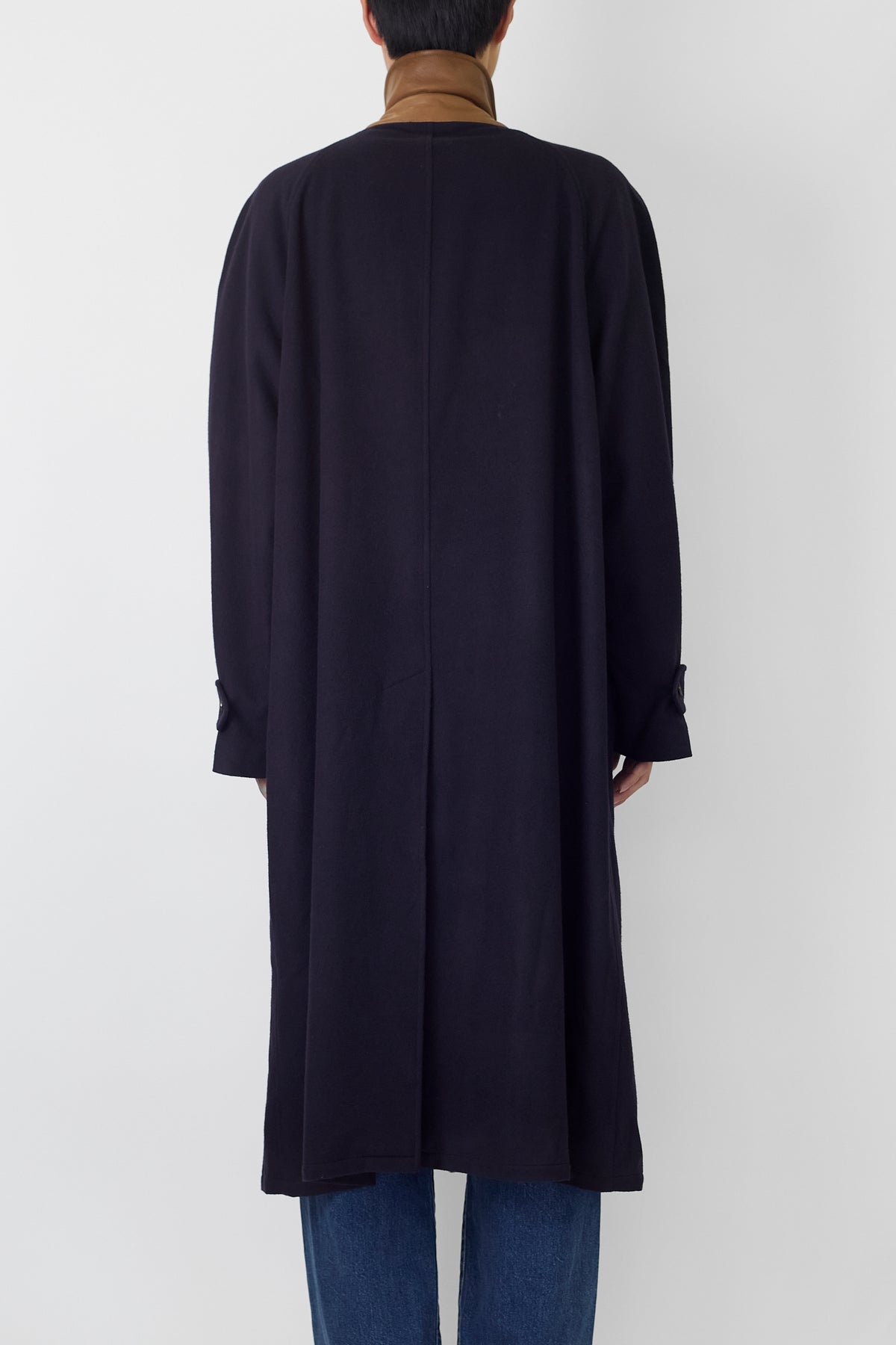 SCHINEIDERS SALZBURG NAVY ANGORA WOOL LONG COAT MADE IN AUSTRIA