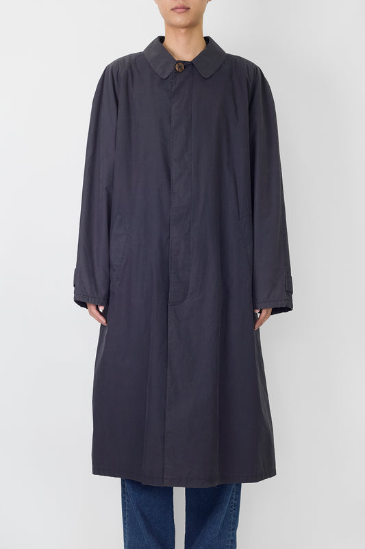 GIORGIO ARMANI NAVY COTTON LONG COAT MADE IN ITALY