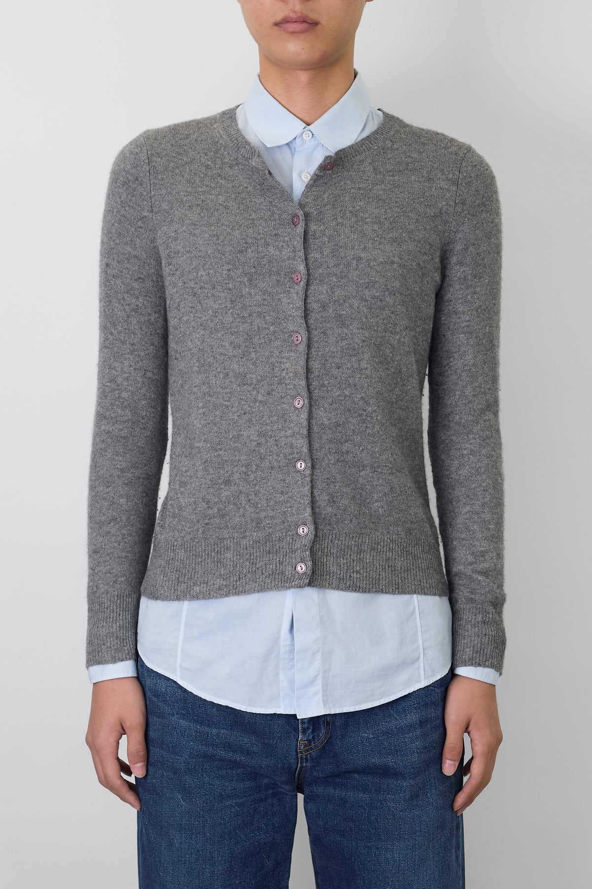 VINTAGE DESIGNED GRAY CASHMERE KNIT