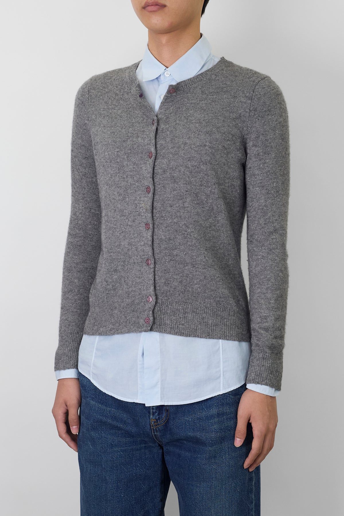 VINTAGE DESIGNED GRAY CASHMERE KNIT