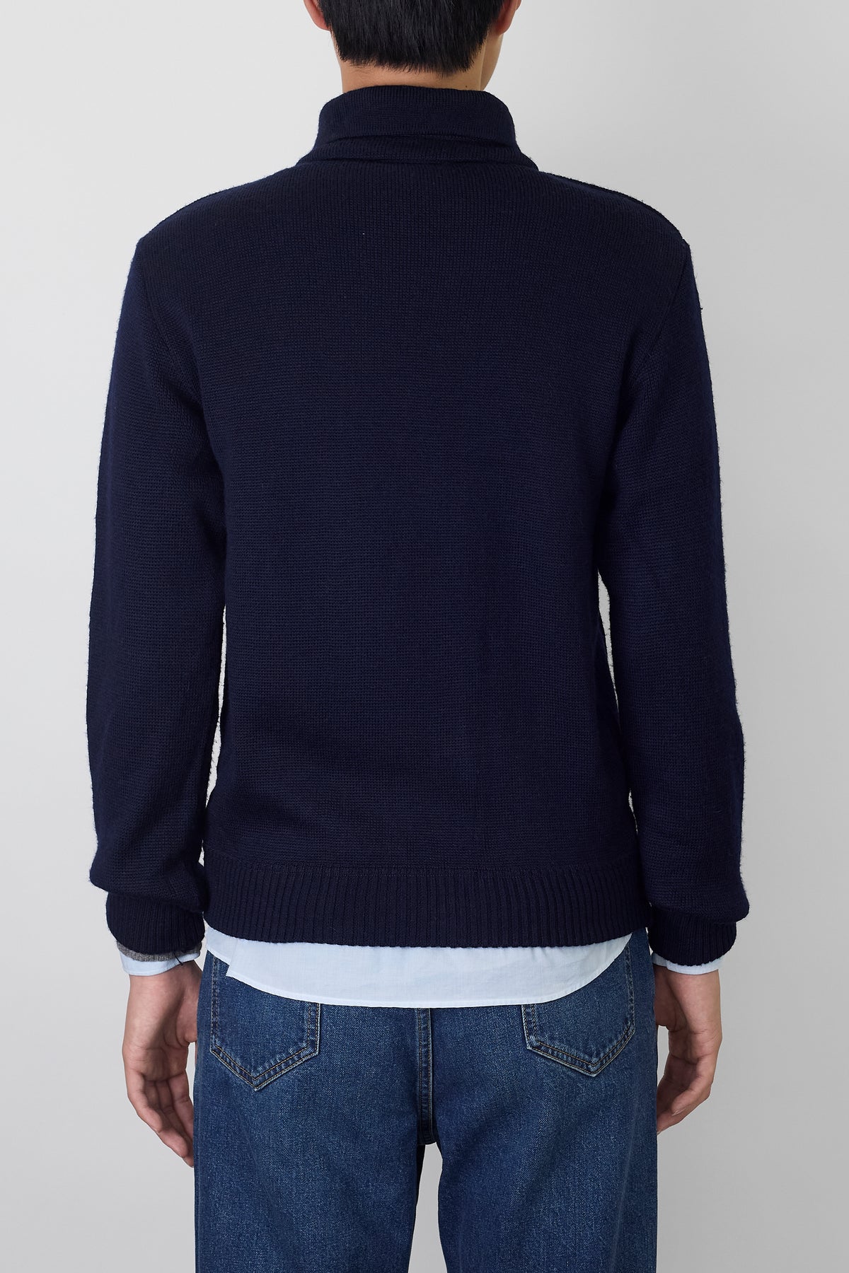 VINTAGE DESIGNED NAVY RED WOOL KINT