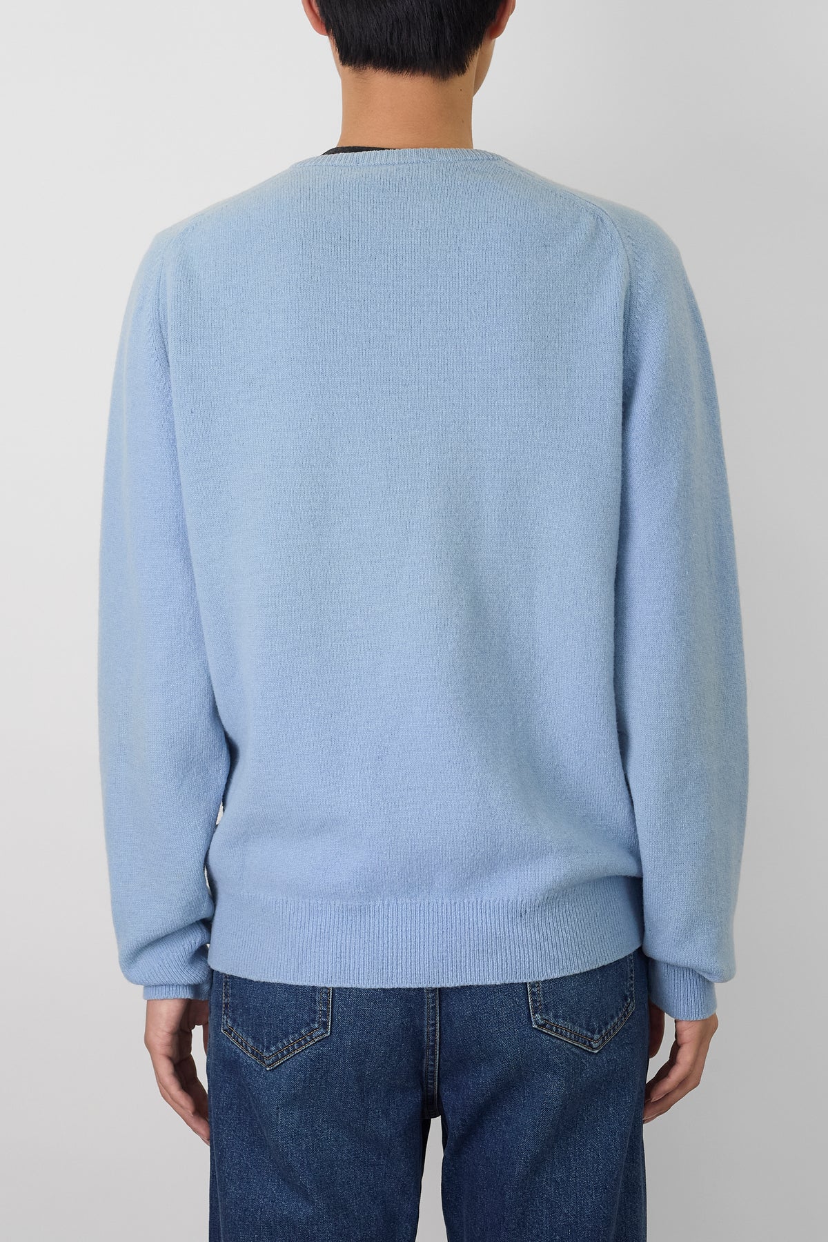 BURBERRYS SKY BLUE WOOL KNIT MADE IN SCOTLAND