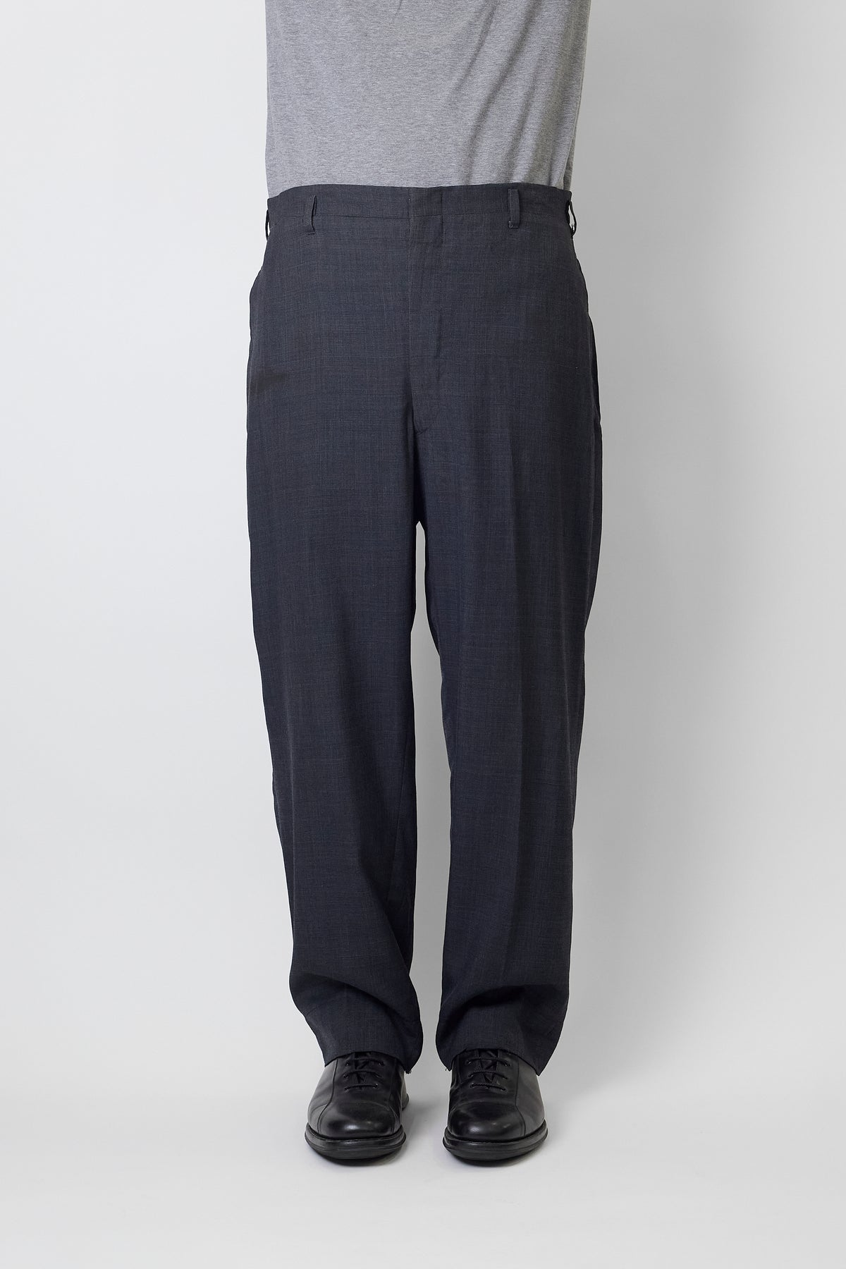VINTAGE GRAY WOOL WIDE PANTS