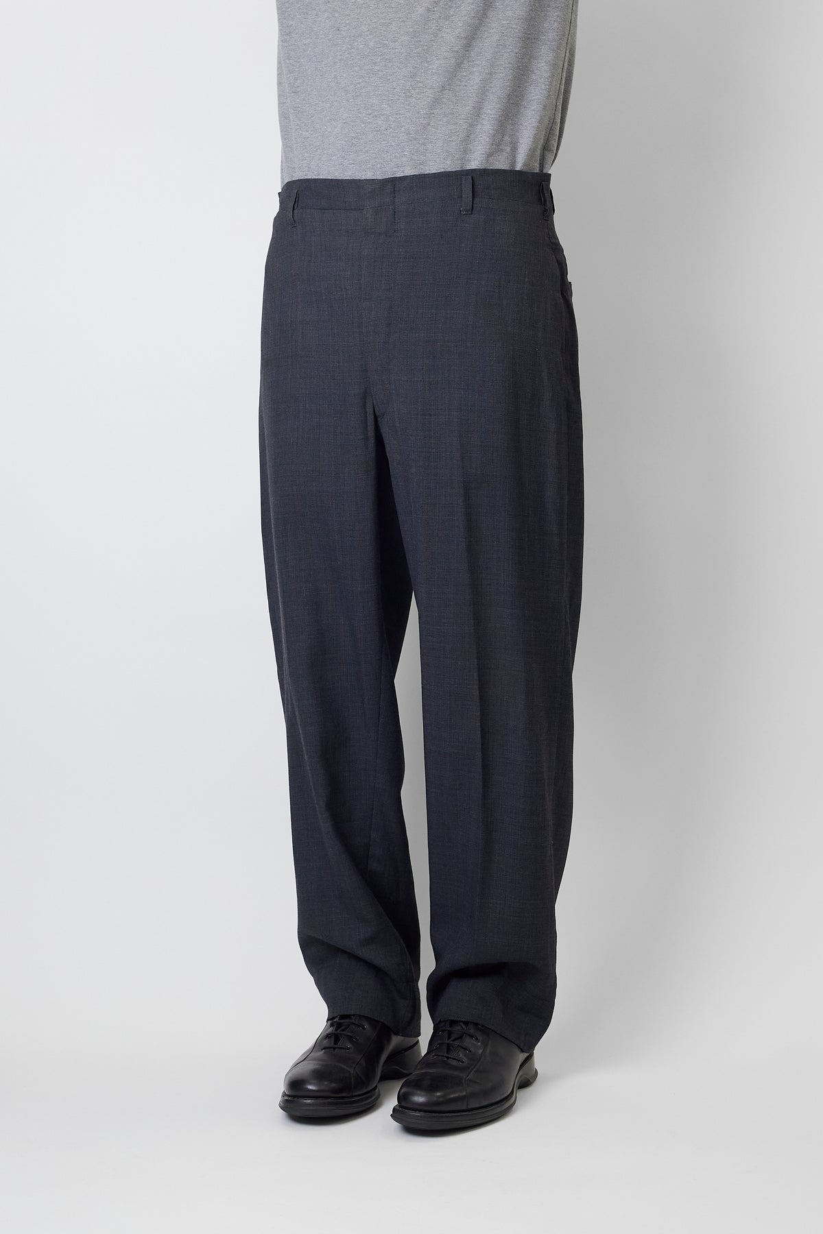 VINTAGE GRAY WOOL WIDE PANTS