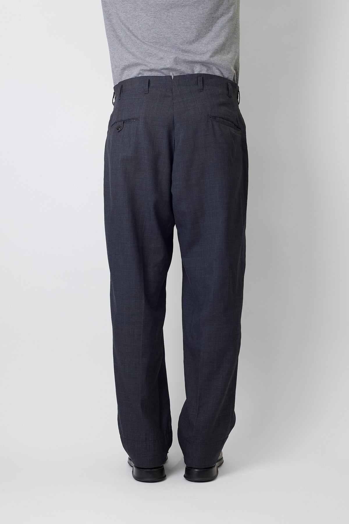 VINTAGE GRAY WOOL WIDE PANTS