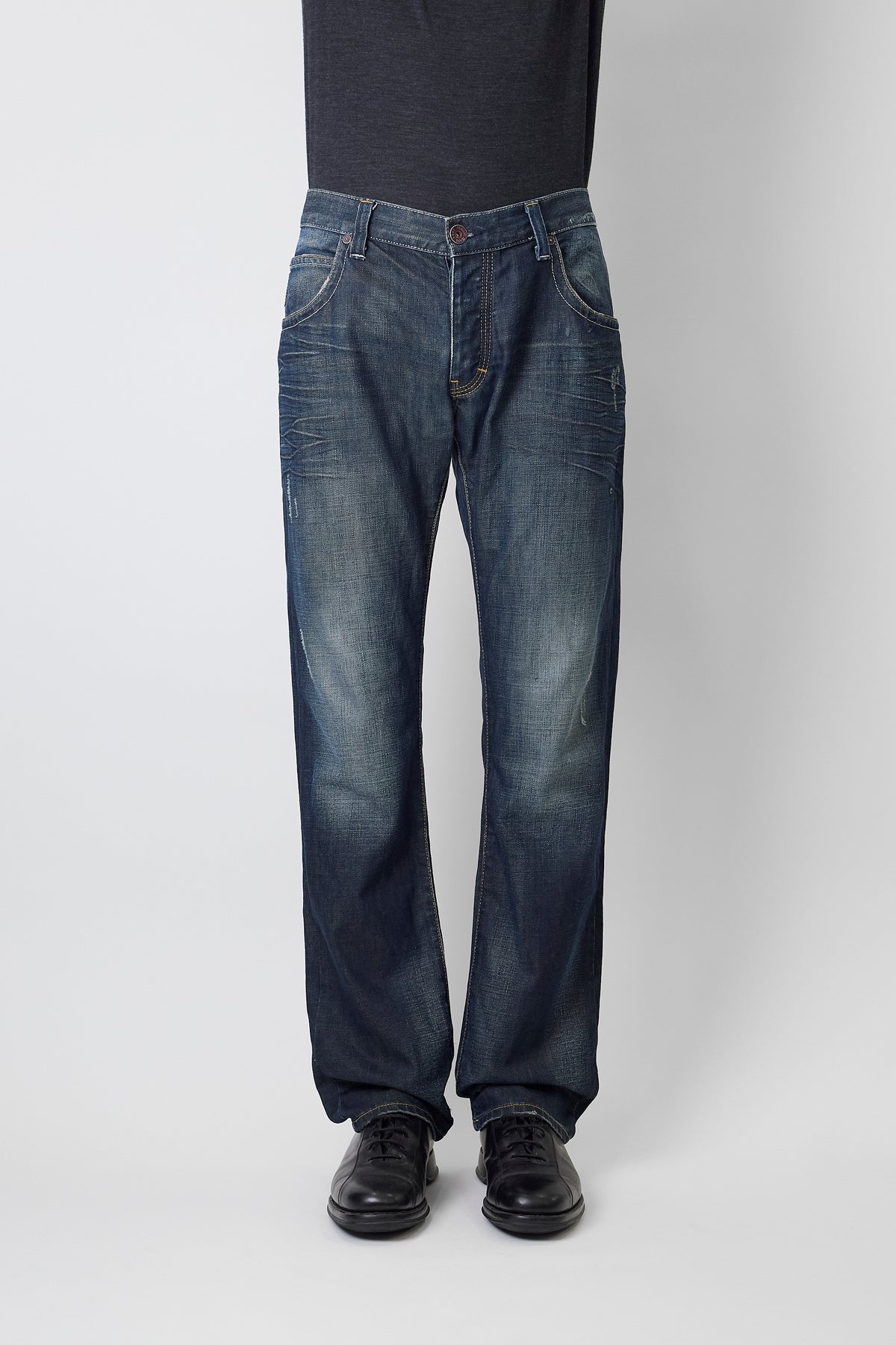 ARMANI JEANS INDIGO DENIM FLARE PANTS MADE IN TURKEY