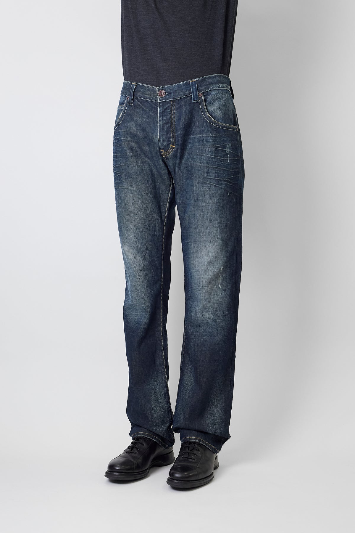 ARMANI JEANS INDIGO DENIM FLARE PANTS MADE IN TURKEY
