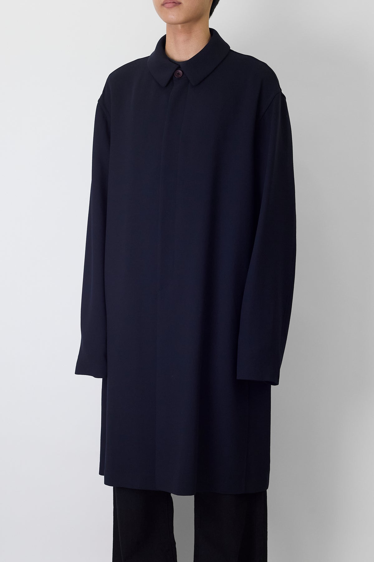 GIORGIO ARMANI BLACK NAVY WOOL COAT MADE IN ITALY