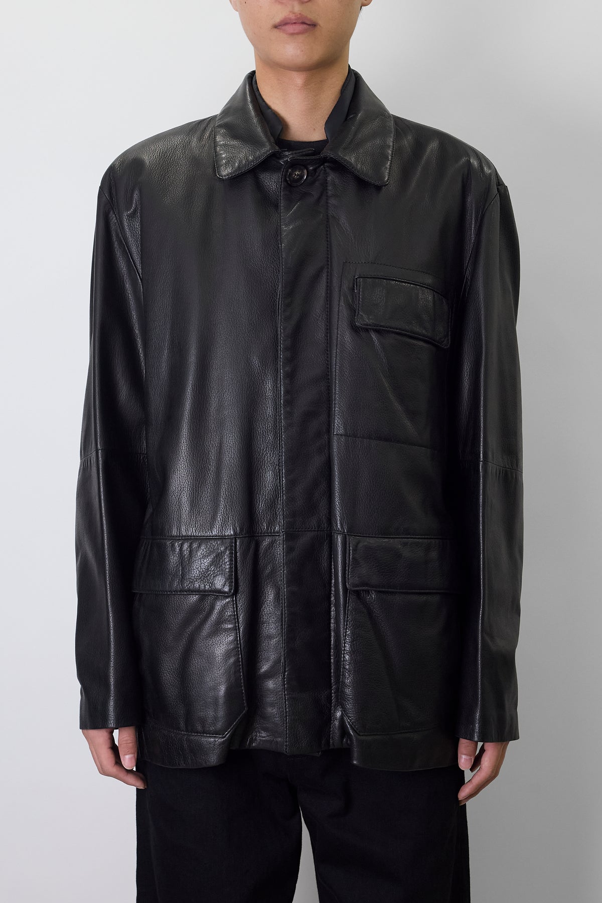 OLIVERI VENEZIA BROWN GOAT LEATHER JACKET MADE IN ITALY