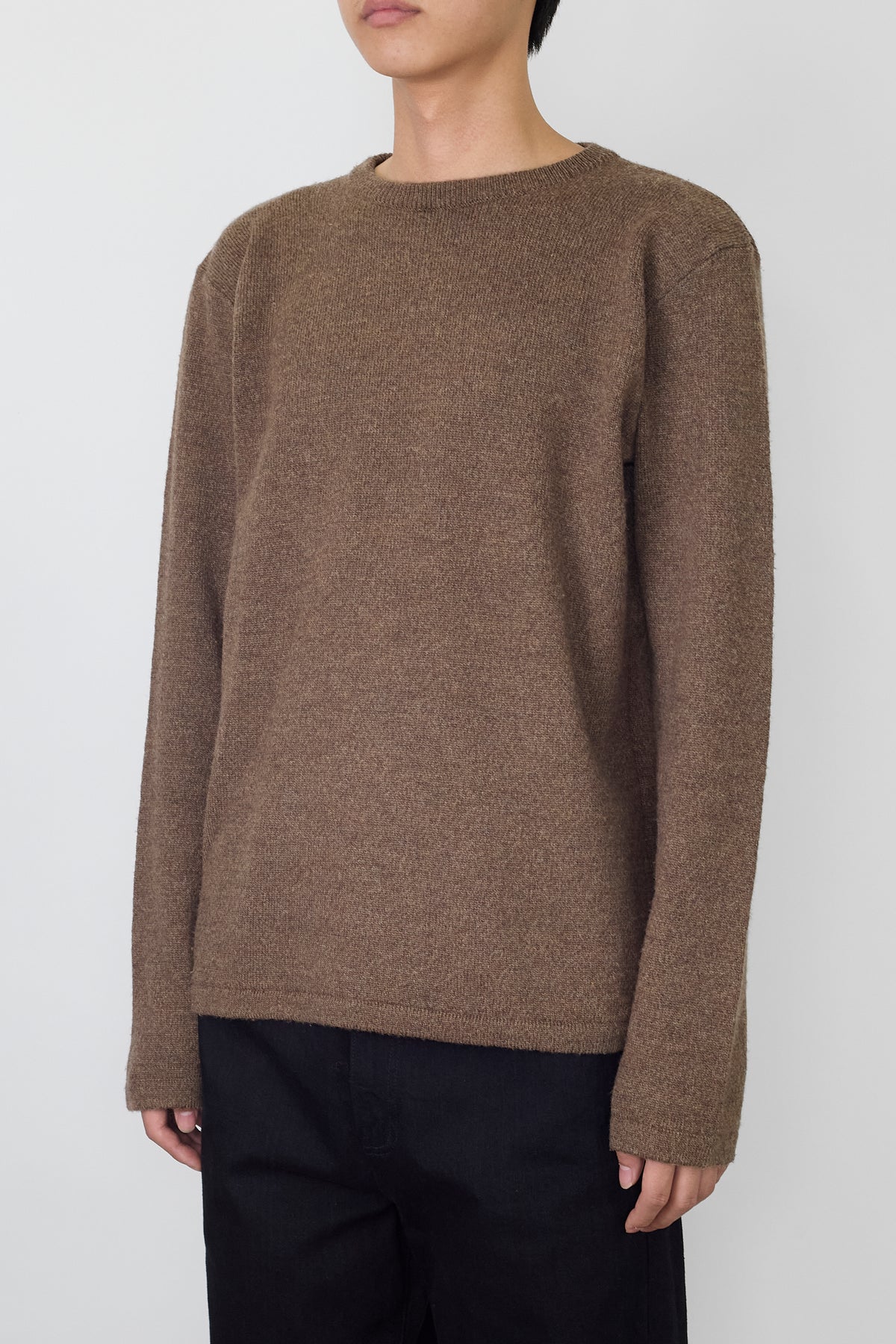 AGNES B. HOMME BROWN CASHMERE WOOL KNIT MADE IN FRANCE