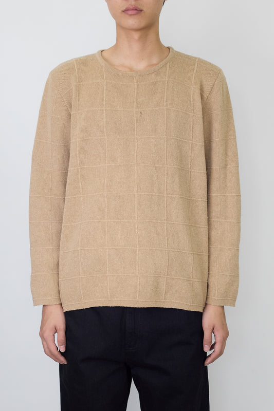 HERNO BEIGE CASHMERE WOOL KNIT MADE IN ITALY