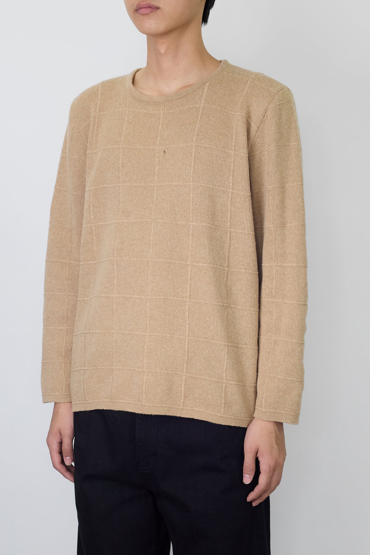 HERNO BEIGE CASHMERE WOOL KNIT MADE IN ITALY