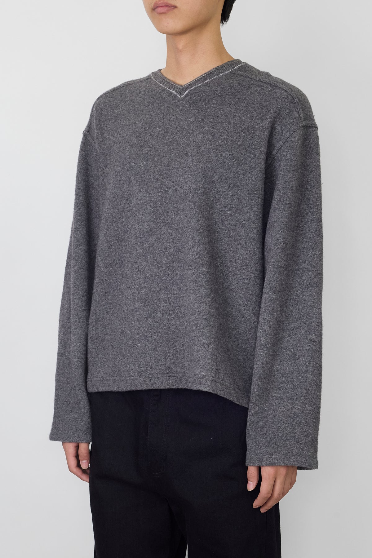 JIL SANDER BY JIL SANDER GRAY WOOL CASHMERE KNIT MADE IN ITALY