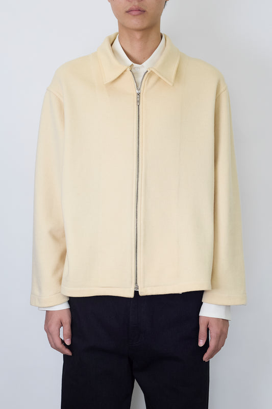 JIL SANDER BY JIL SANDER BEIGE YELLOW WOOL ZIP UP KNIT JACKET MADE IN ITALY