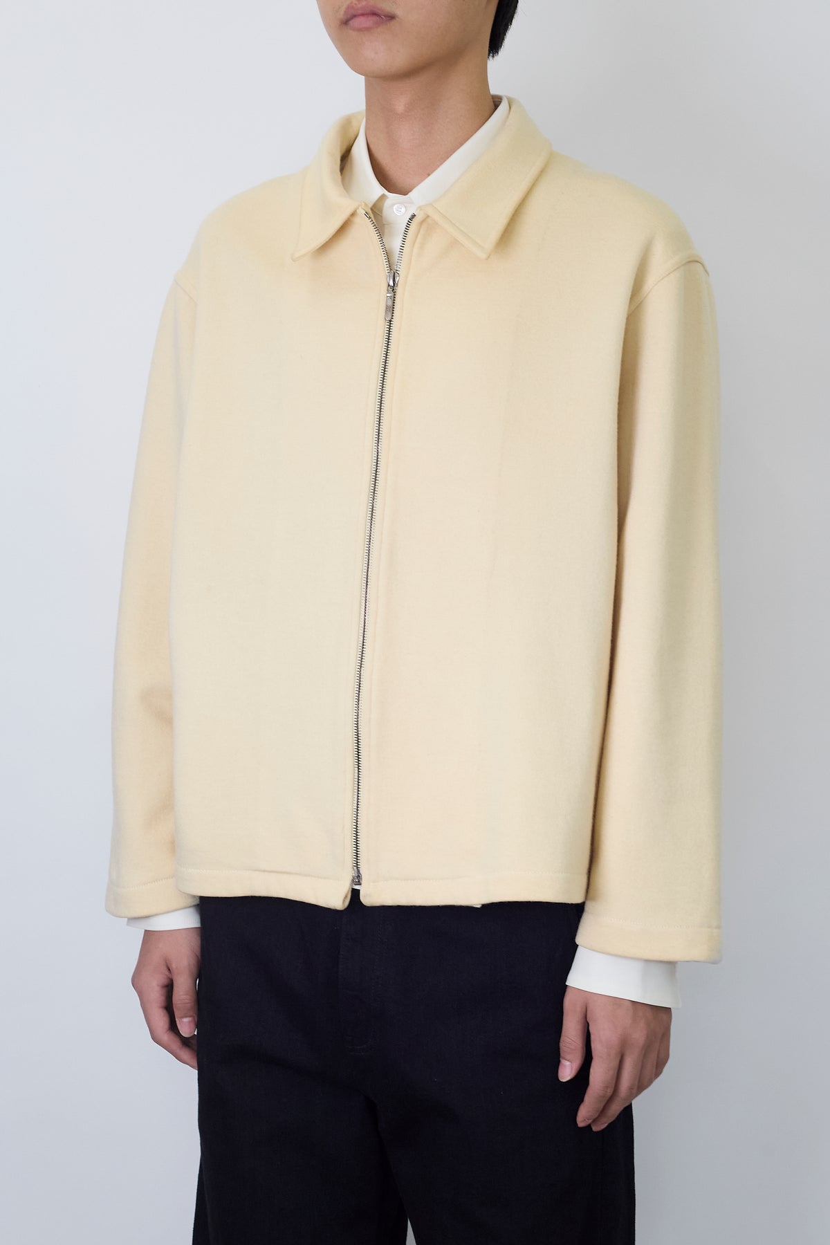 JIL SANDER BY JIL SANDER BEIGE YELLOW WOOL ZIP UP KNIT JACKET MADE IN ITALY
