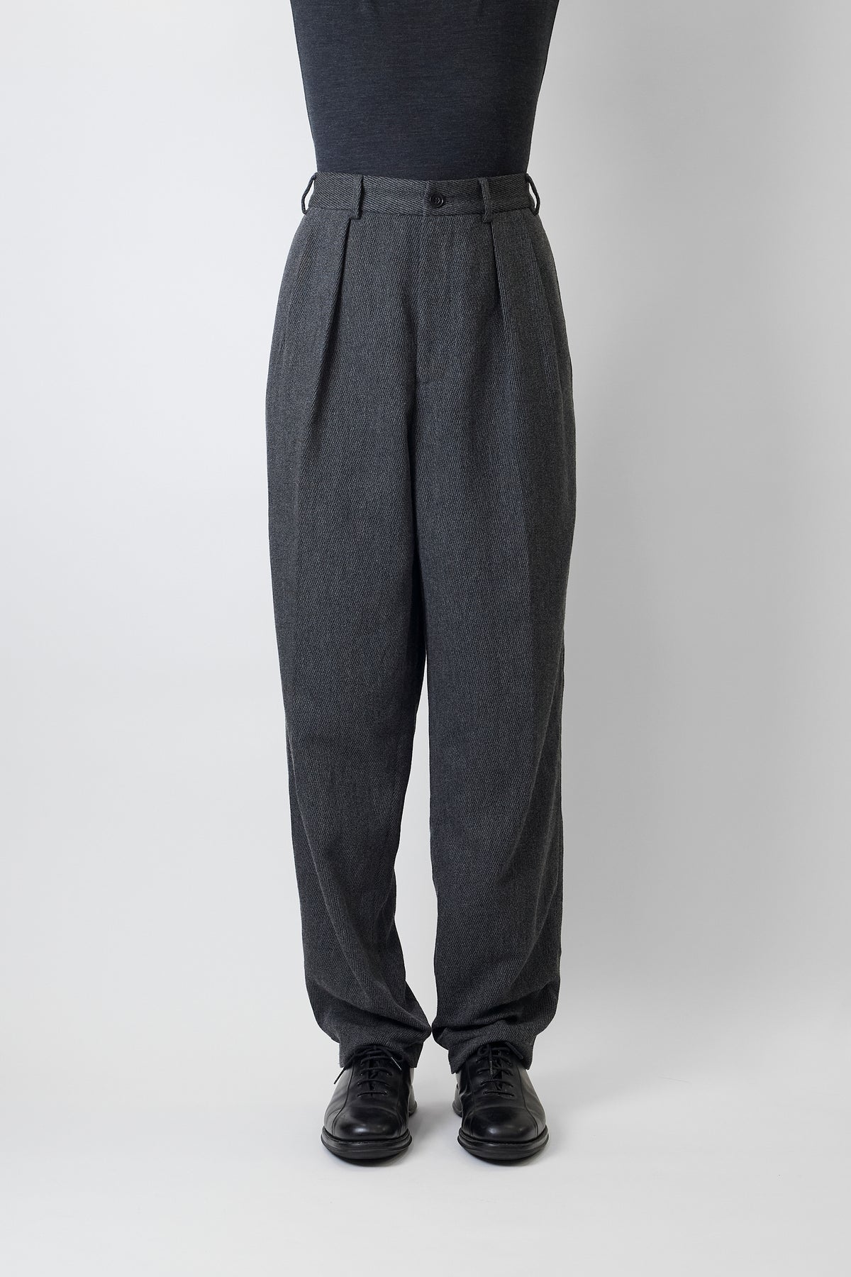 VINTAGE GRAY WOOL WIDE PANTS