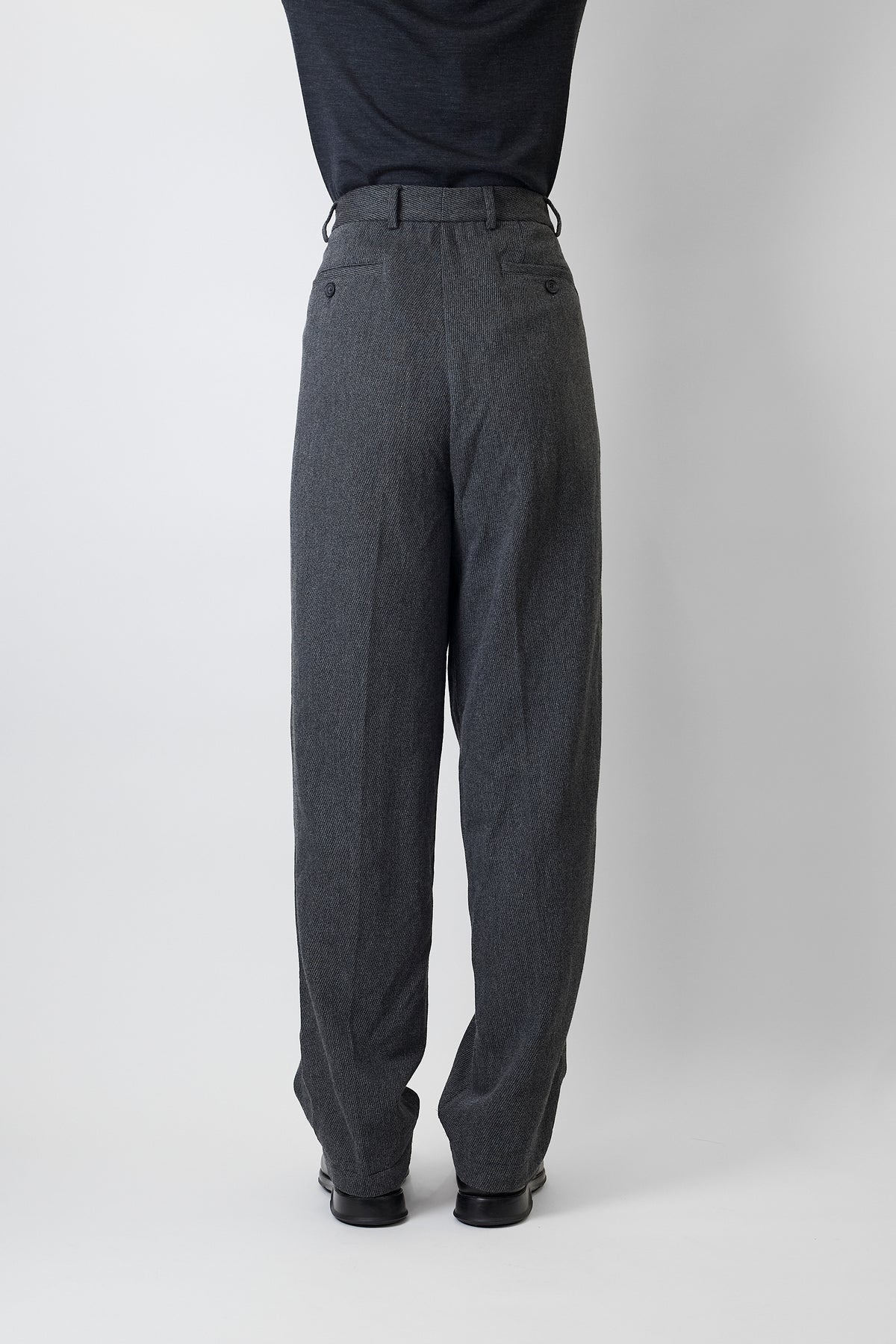 VINTAGE GRAY WOOL WIDE PANTS