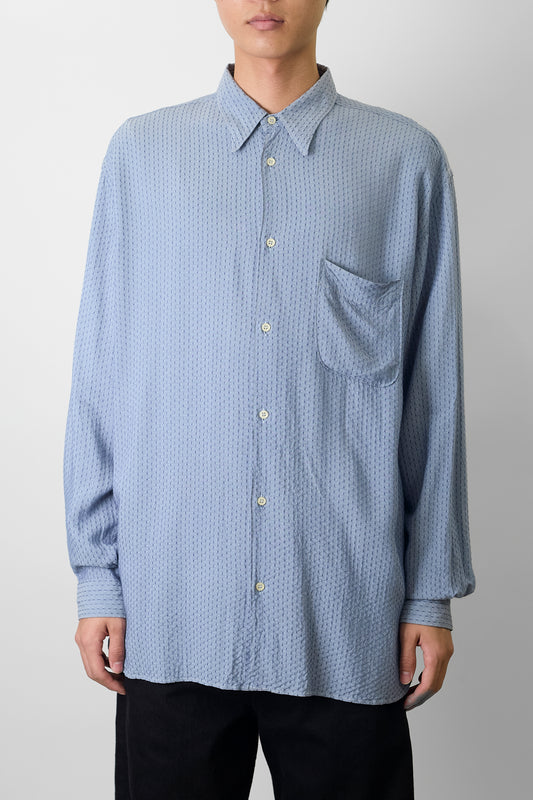 GIORGIO ARMANI DESIGNED BLUE WIDE SHIRT MADE IN ITALY