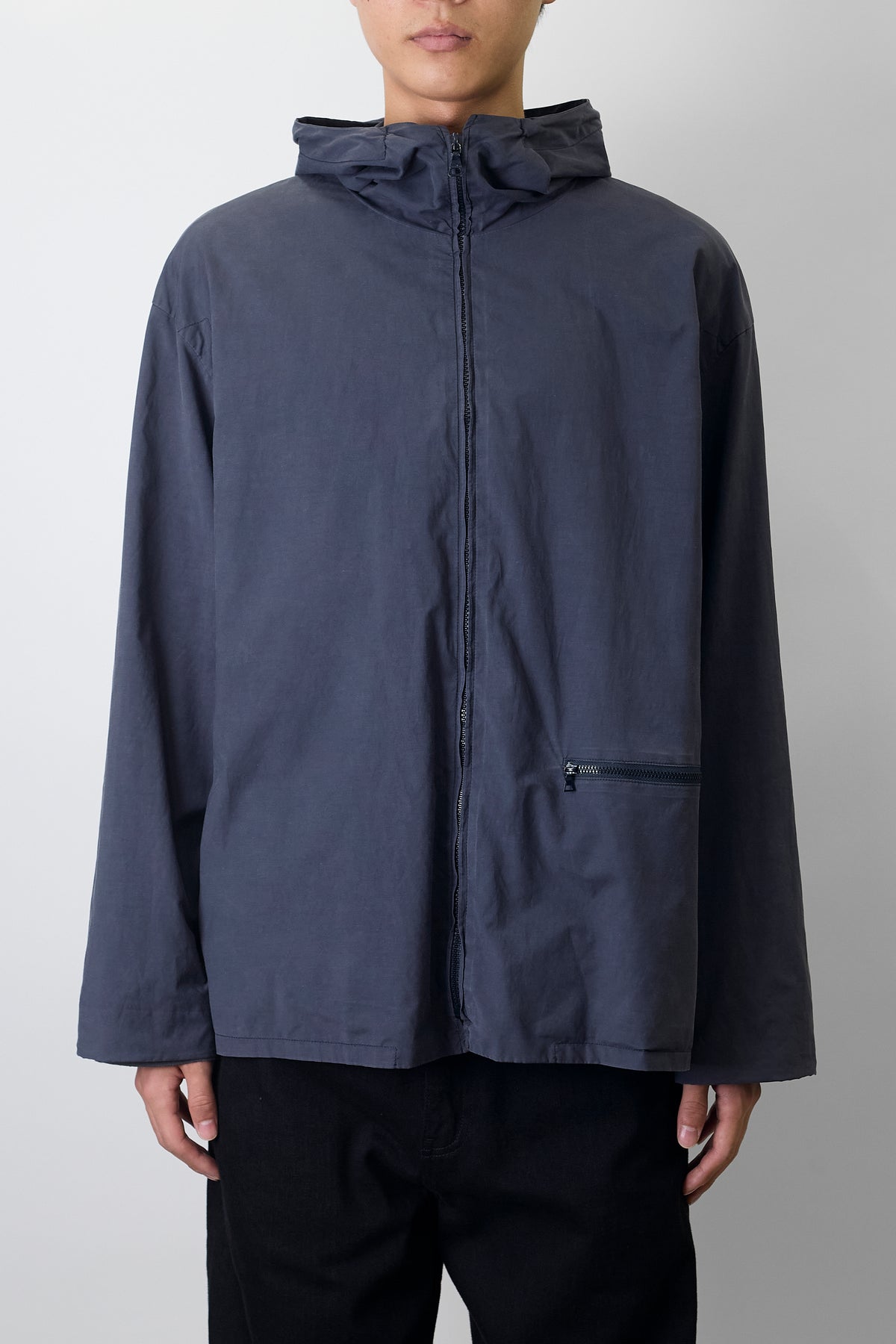 JIL SANDER BY JIL SANDER DESIGNED NAVY ZIP UP HOODIE MADE IN ITALY