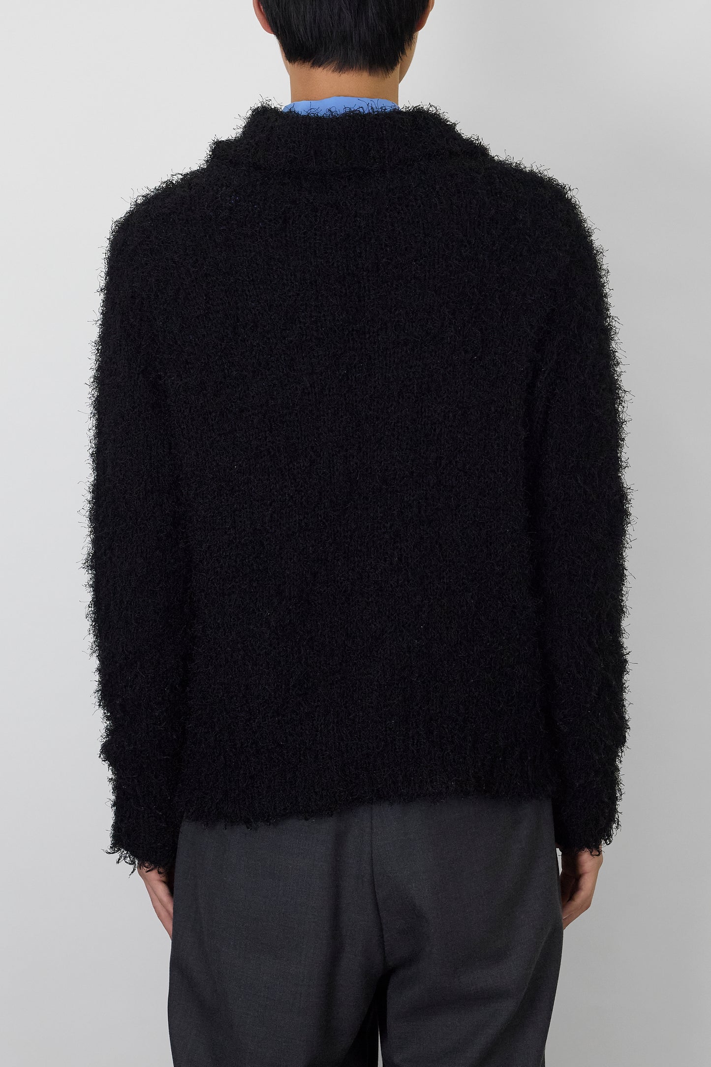 VINTAGE BLACK SHAGGY KNIT JACKET