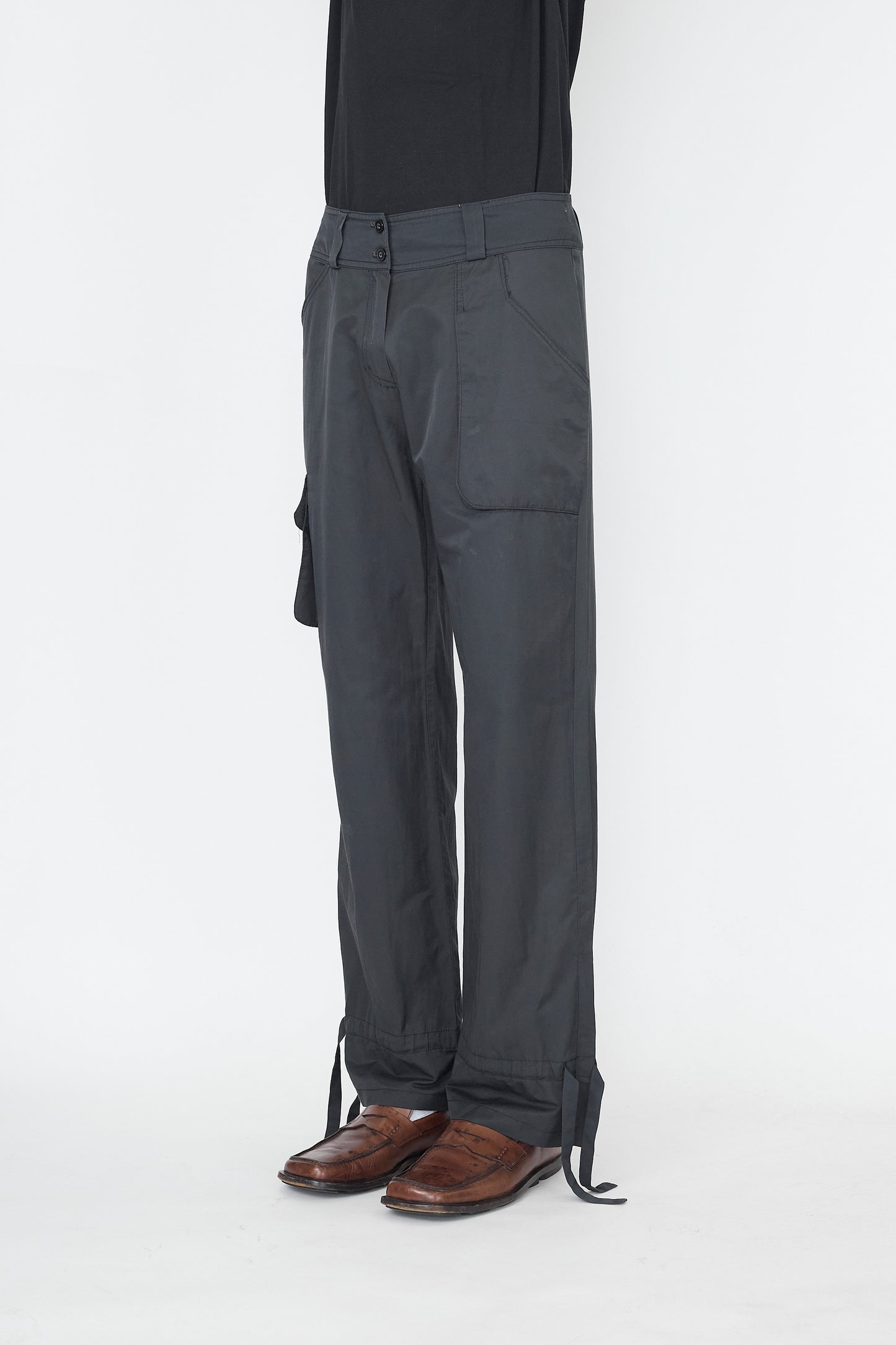 VINTAGE GRAY TECH WIDE PANTS MADE IN FRANCE