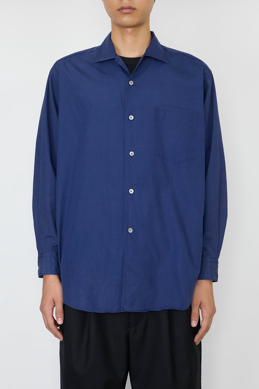 COMME DES GARCONS HOMME NAVY WIDE CLASSIC SHIRT