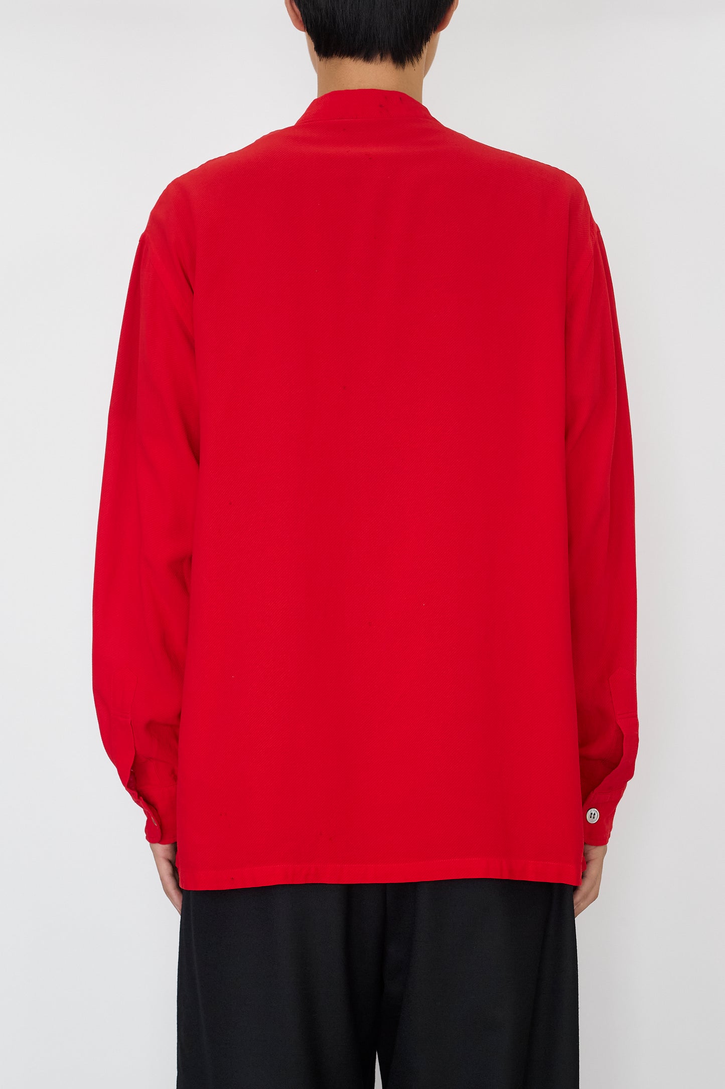 Y'S FOR MEN RED RAYON COTTON WIDE SHIRT