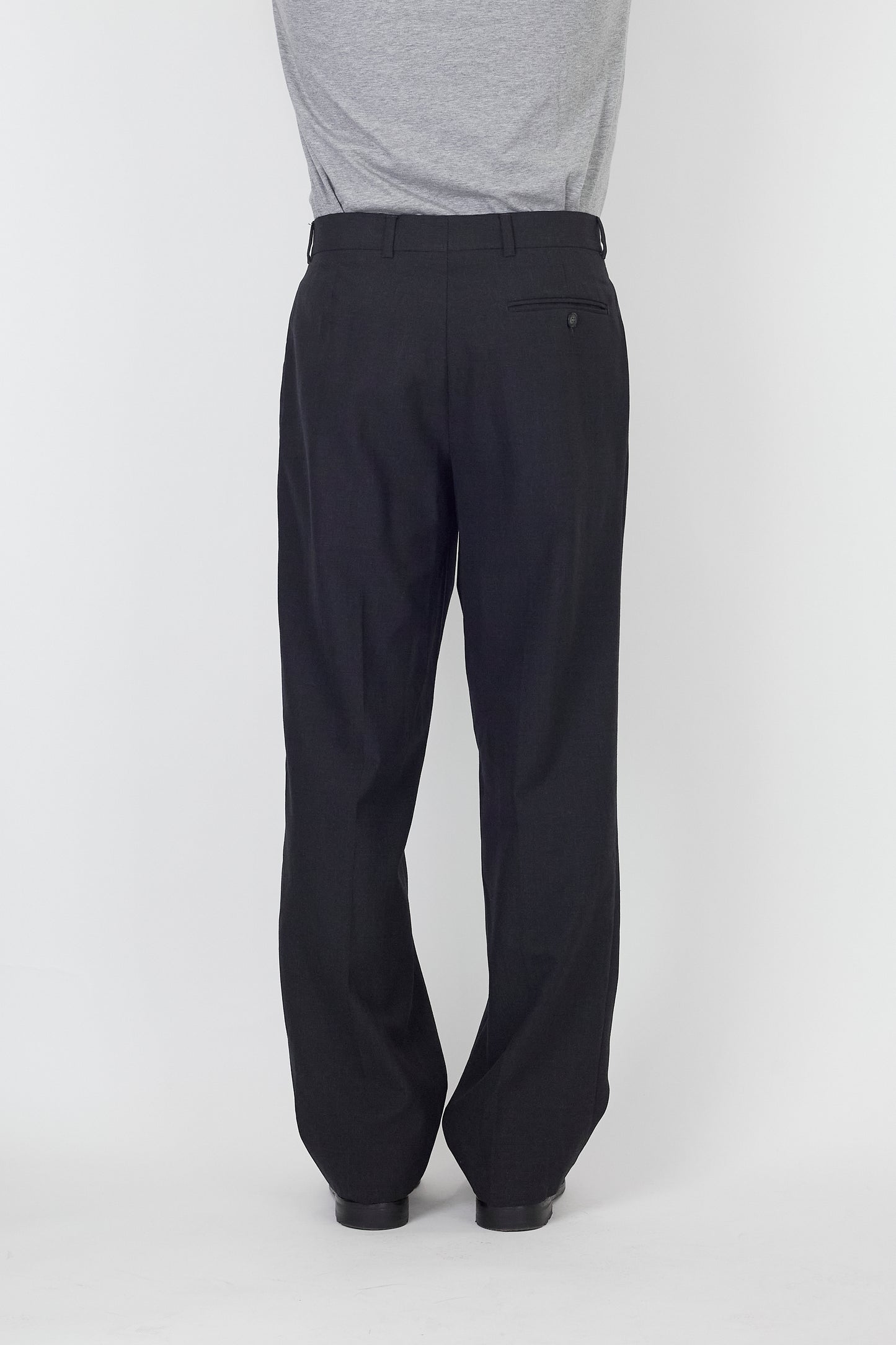 VINTAGE GRAY WOOL WIDE PANTS MADE IN ITALY