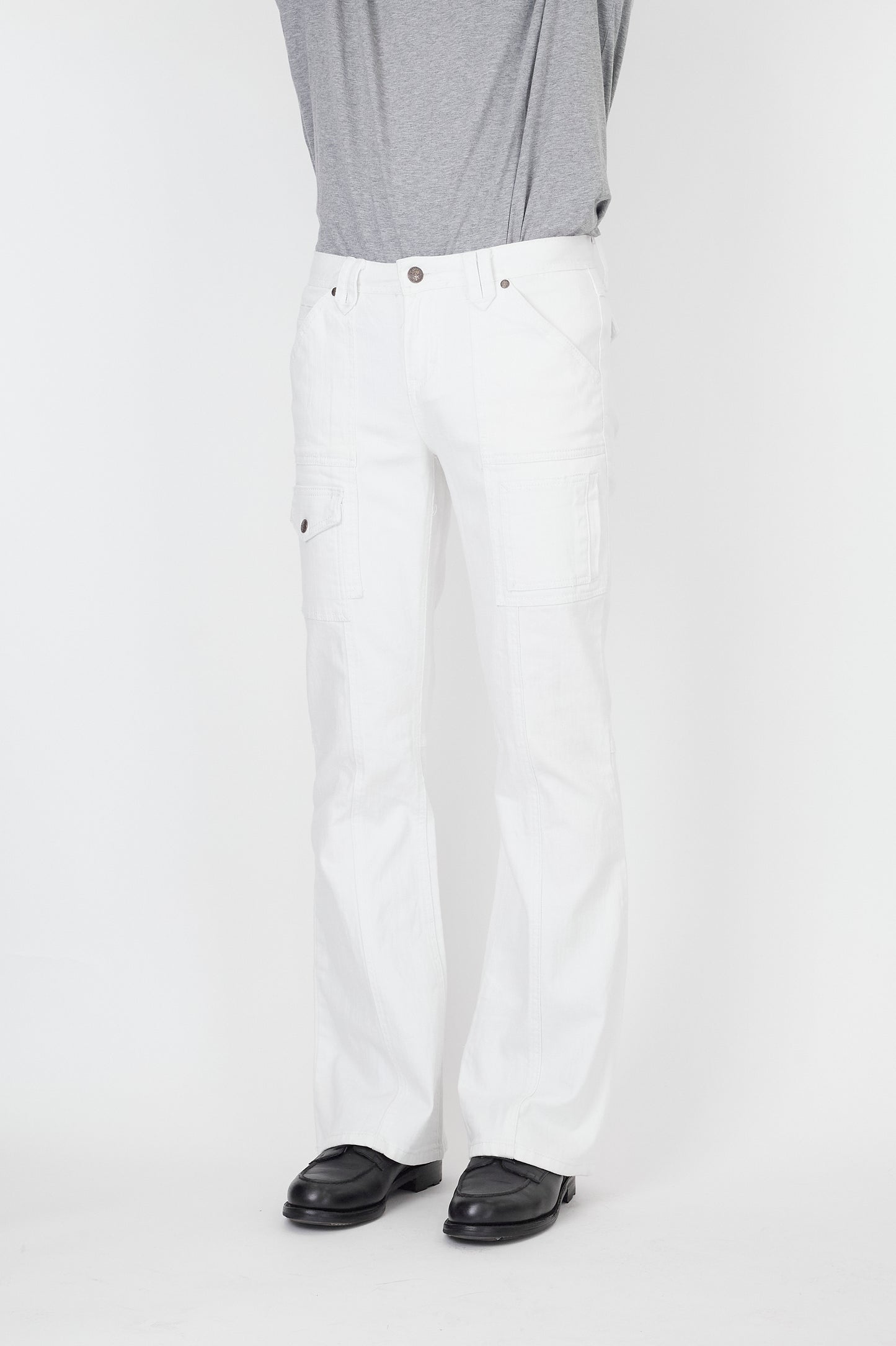 VINTAGE WHITE DENIM FLARE PANTS