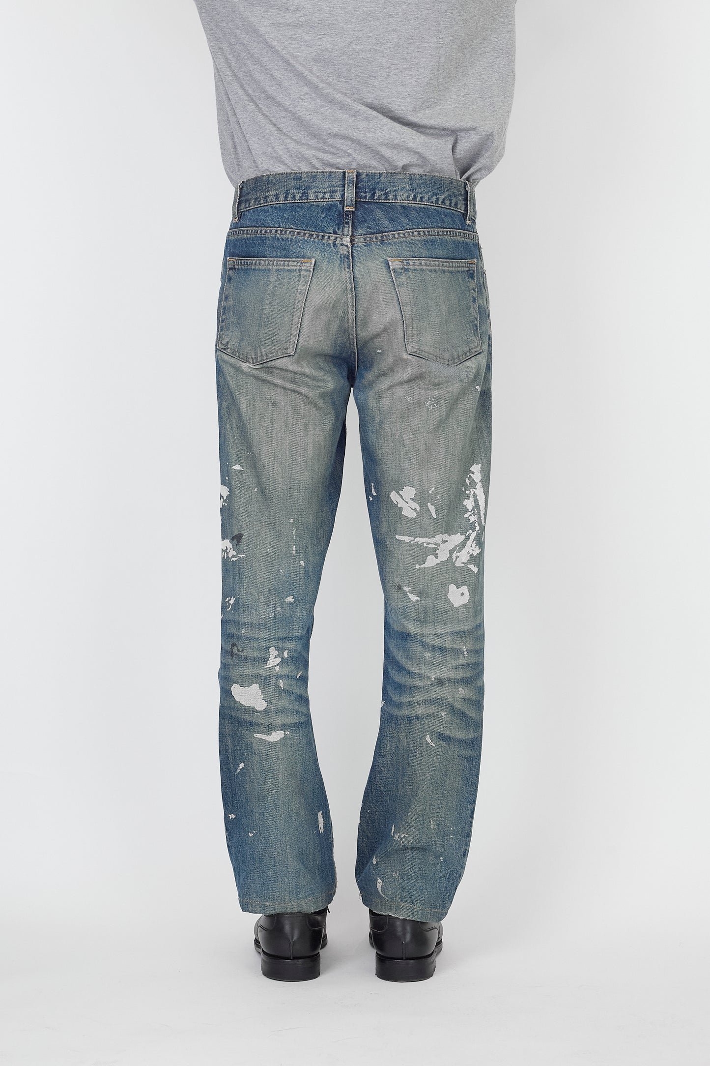 HELMUT LANG PAINTED BLUE DENIM PANTS MADE IN ITALY