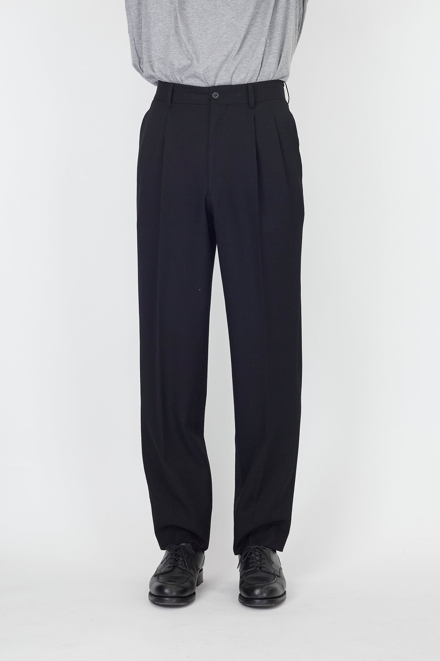 A.A.R BY YOHJI YAMAMOTO BLACK WOOL WIDE PANTS