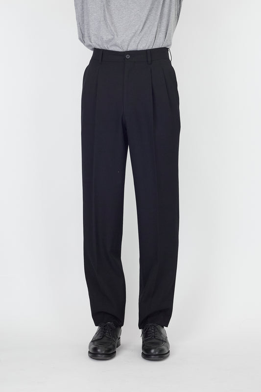 A.A.R BY YOHJI YAMAMOTO BLACK WOOL WIDE PANTS