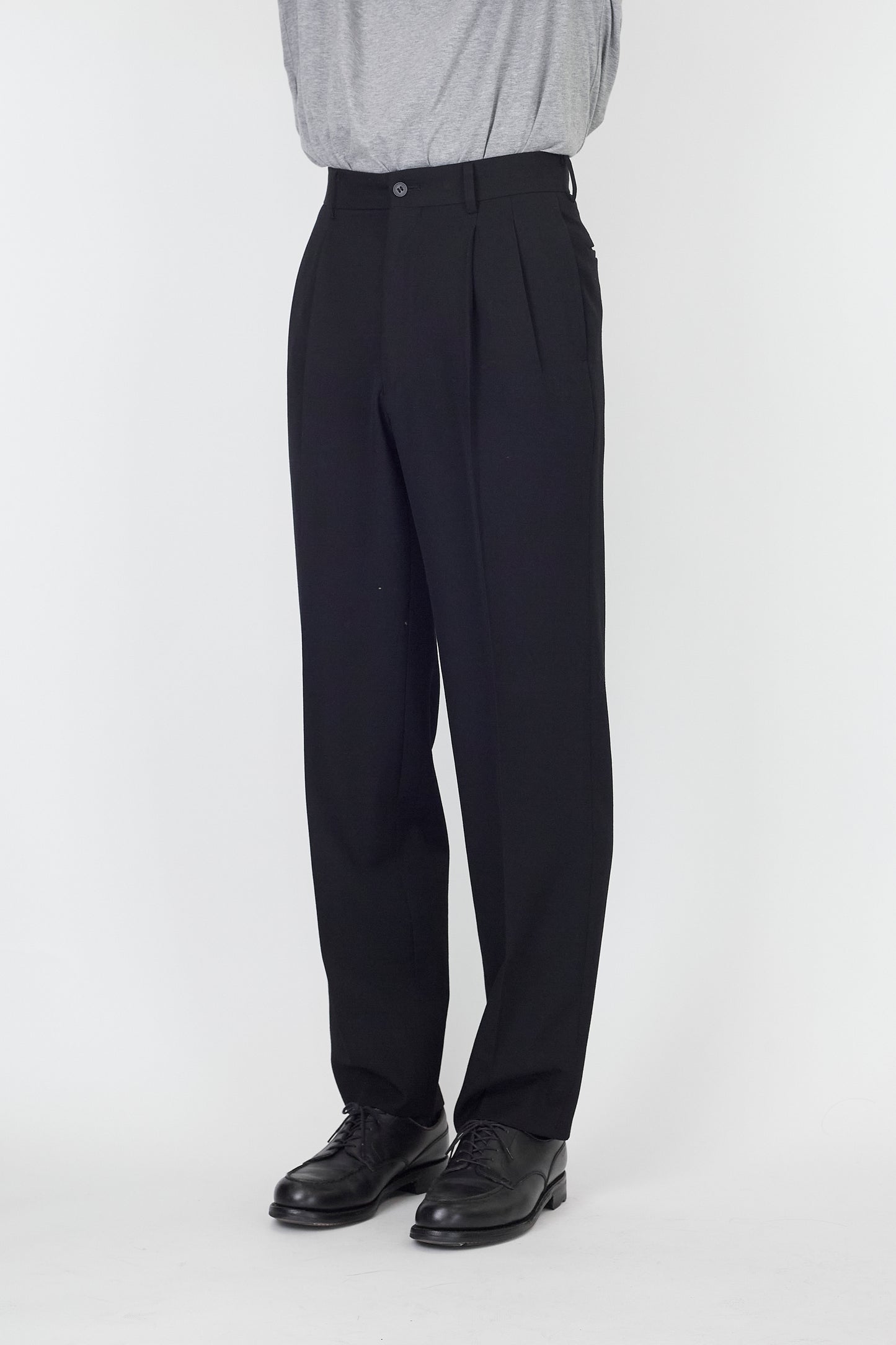 A.A.R BY YOHJI YAMAMOTO BLACK WOOL WIDE PANTS