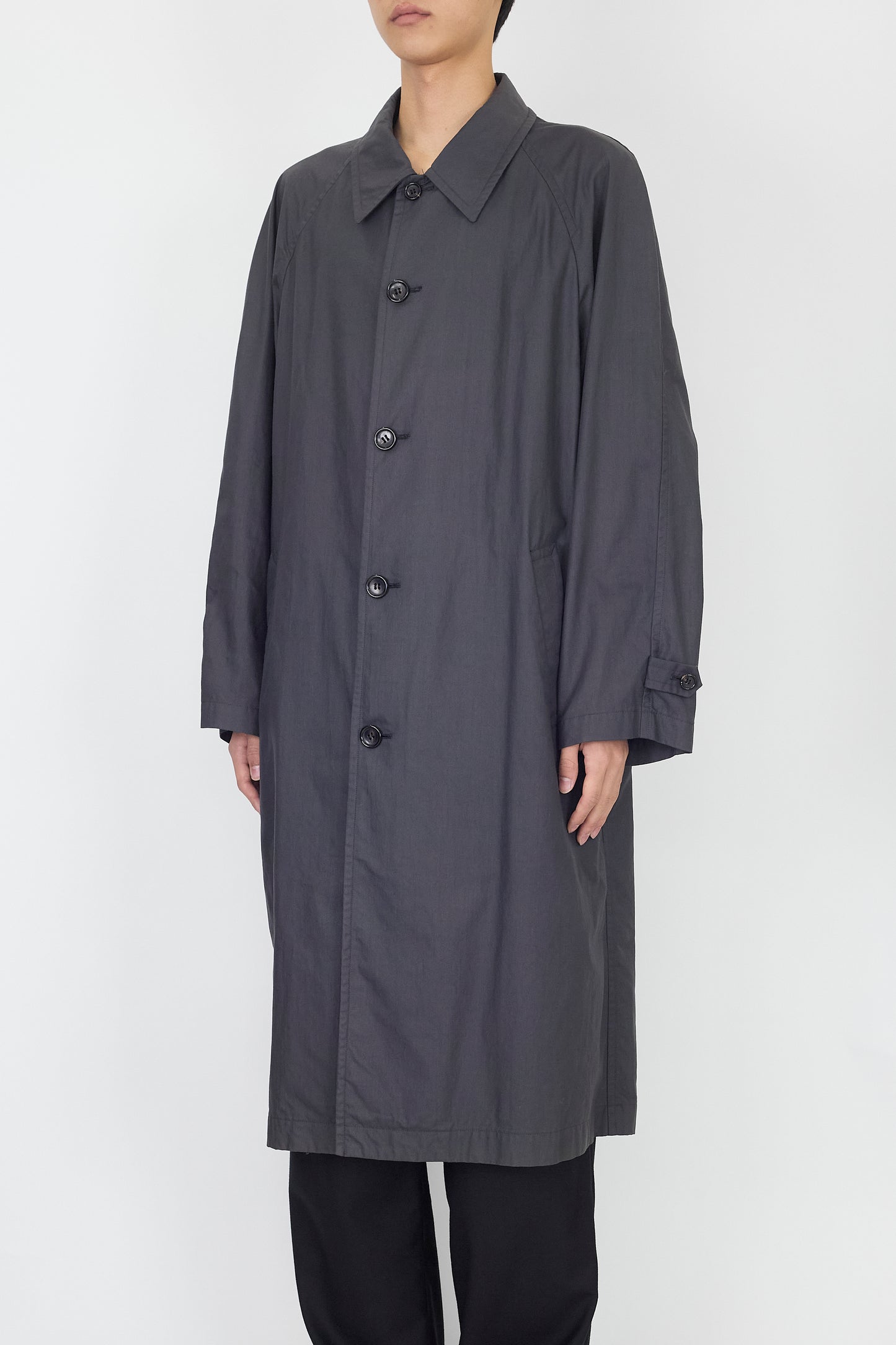 COMME DES GARCONS HOMME GRAY NYLON LONG COAT