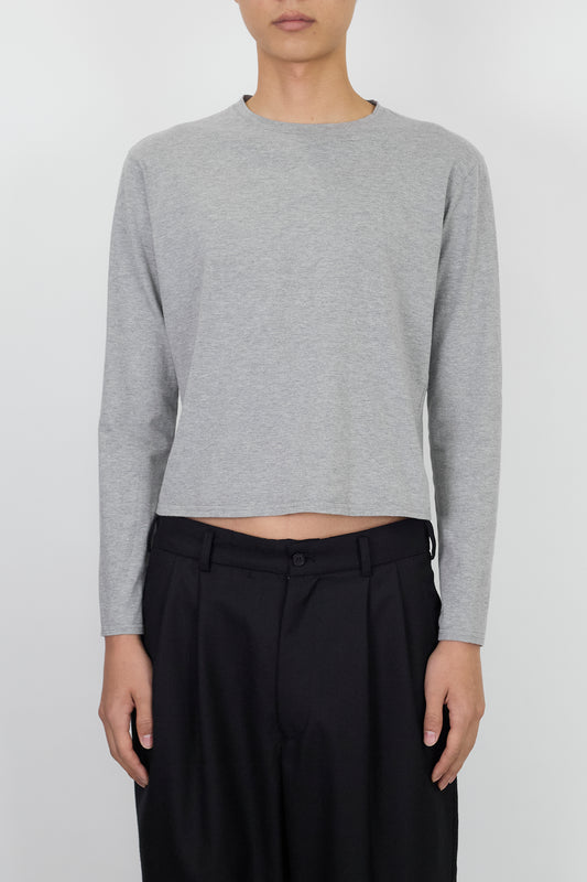 PRADA GRAY COTTON LONG SLEEVE SHIRT